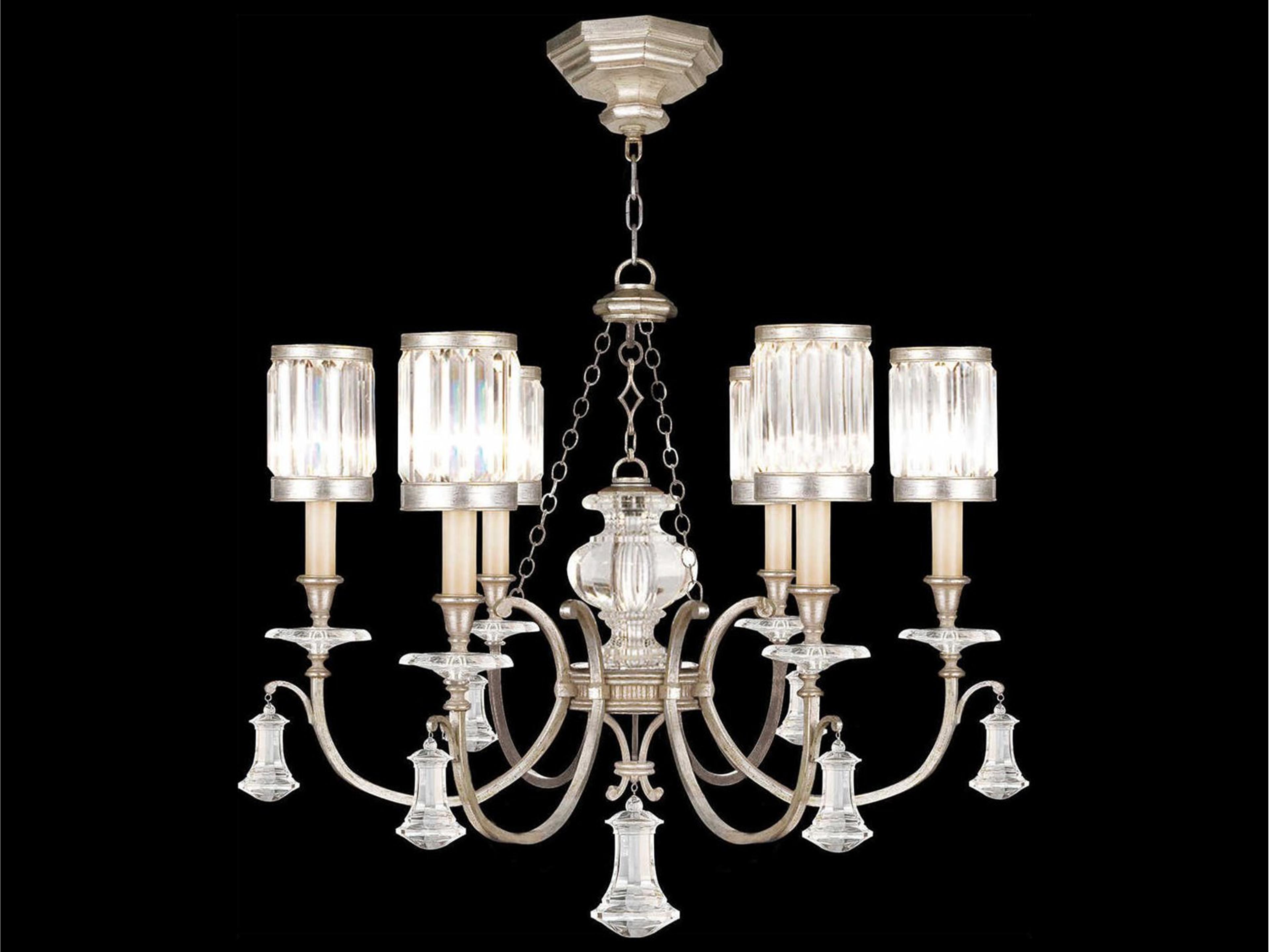Eaton Place 6-Light Silver Crystal Candelabra Drum Chandelier