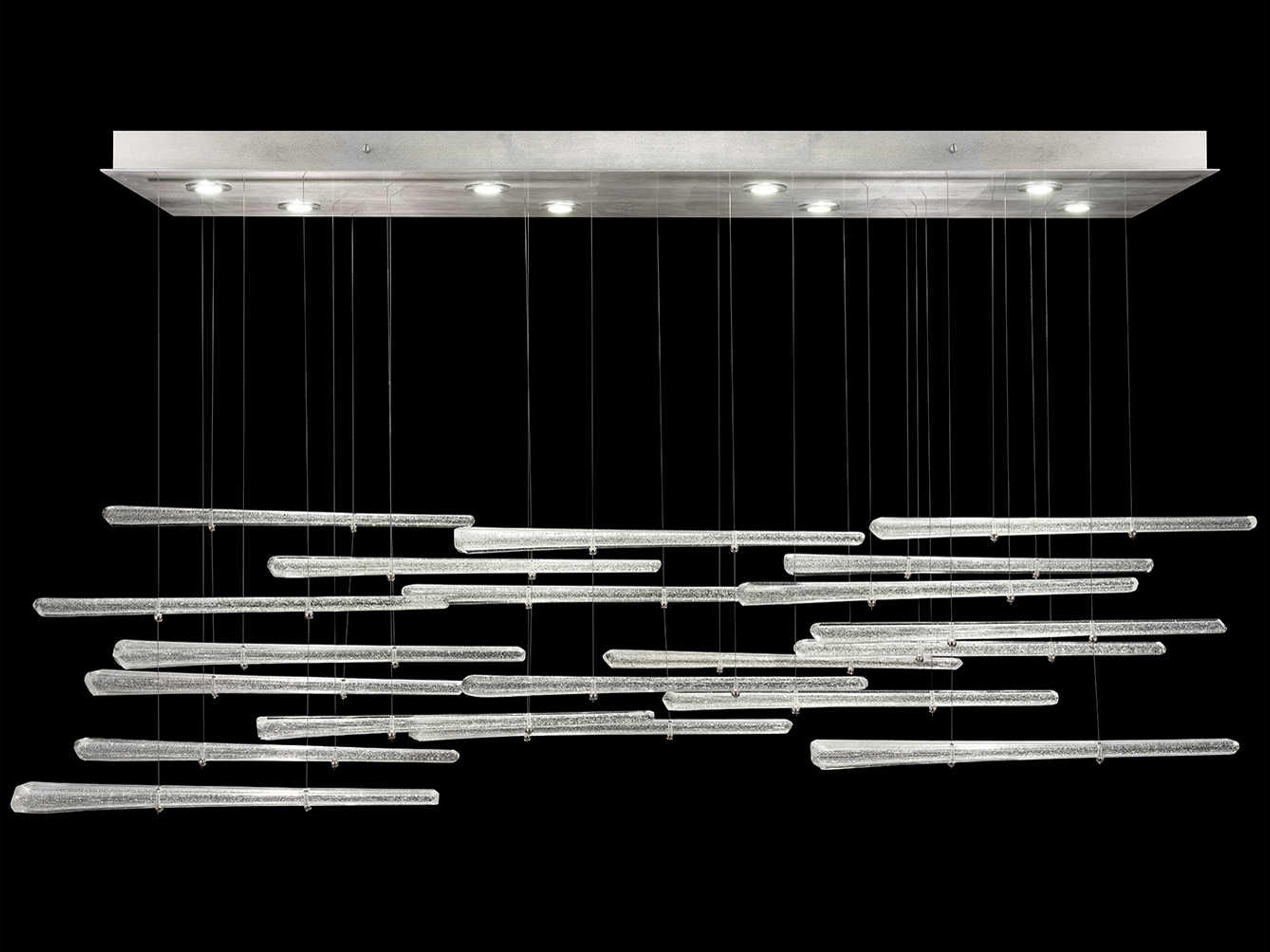 Elevate Rectangular Pendant Light in Silver Leaf