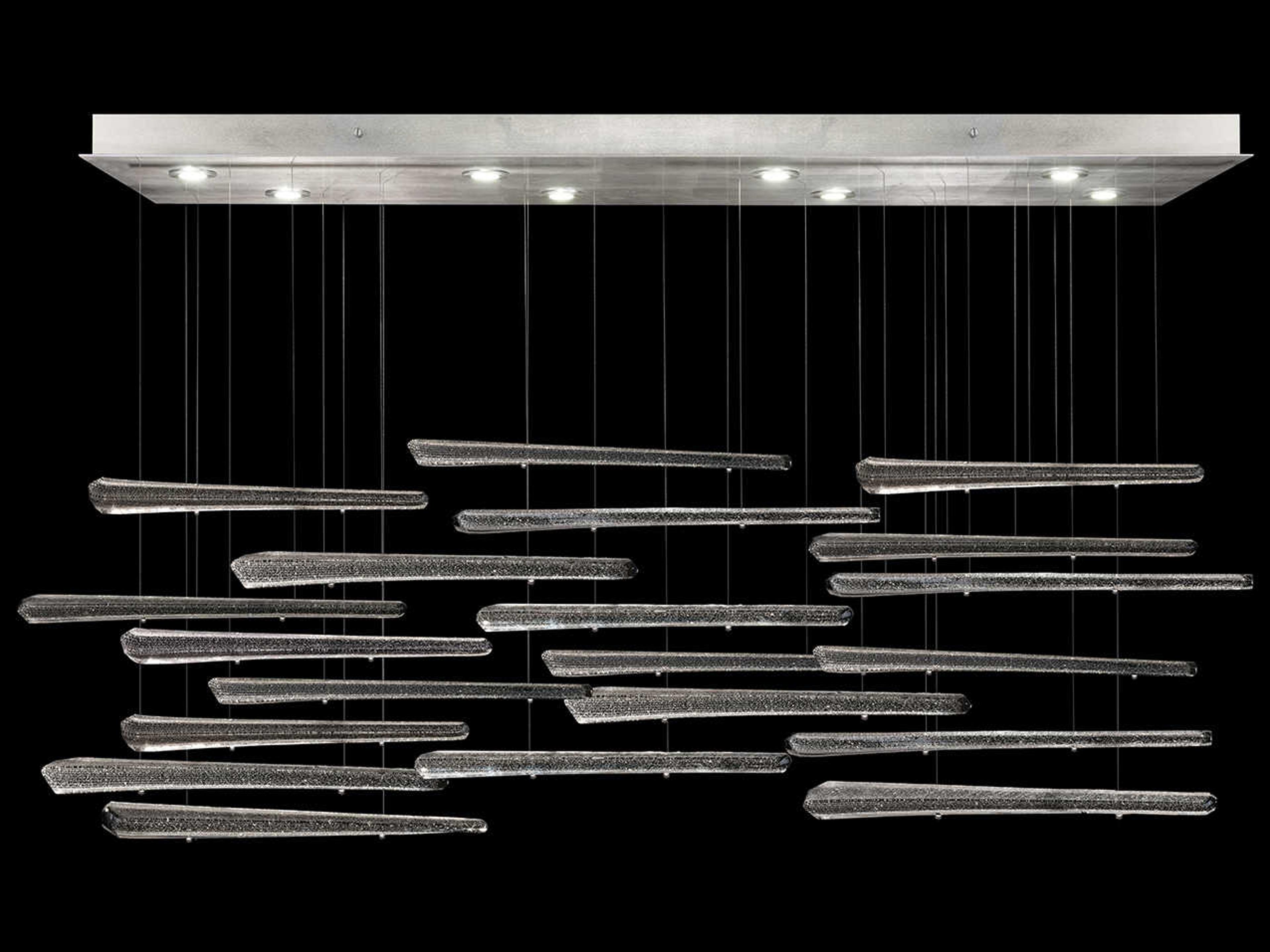 Elevate Rectangular Pendant with Ebony Stardust Glass