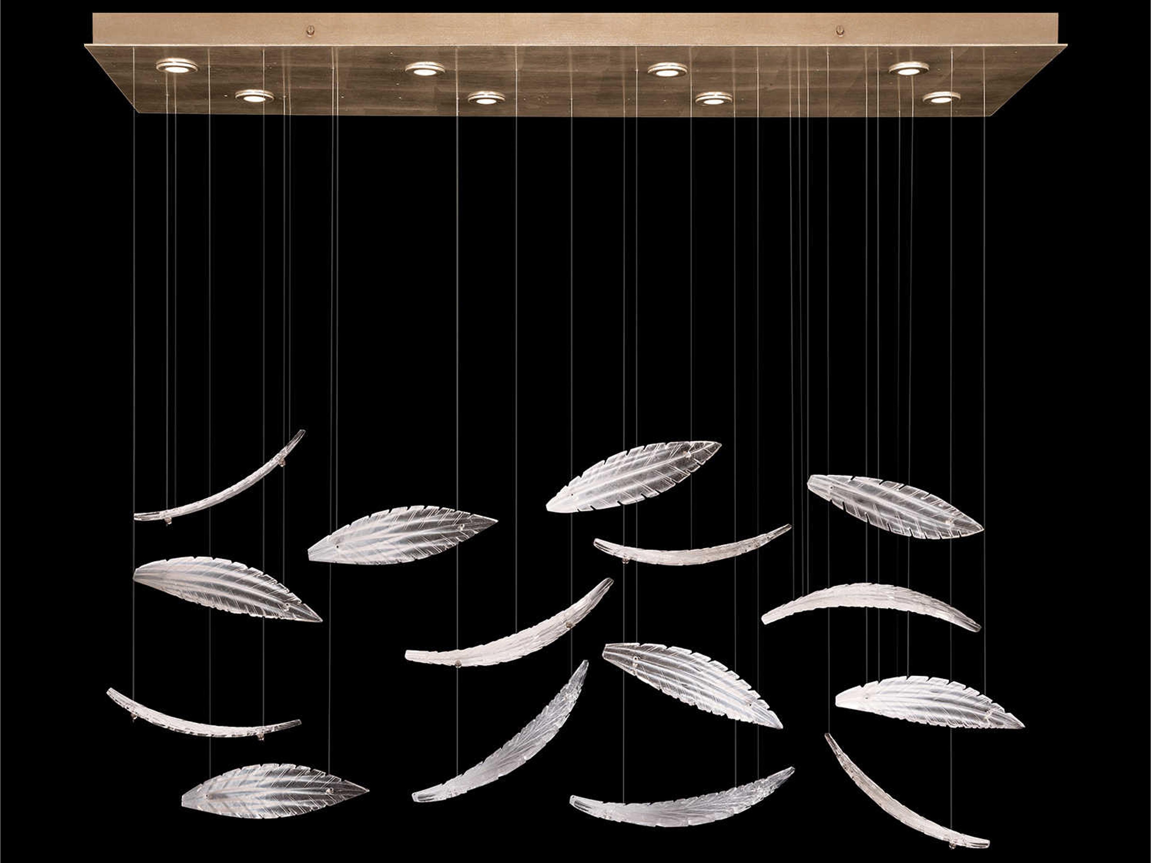 Elevate Rectangular Pendant Gold Leaf Handblown Glass