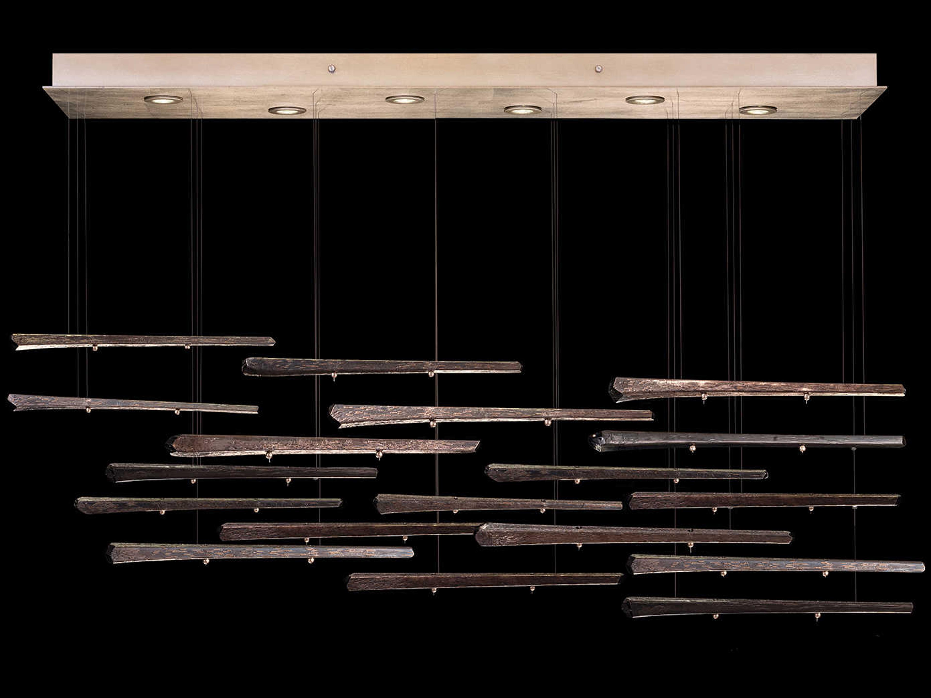 Elevate Rectangular Pendant Gold Leaf Spire