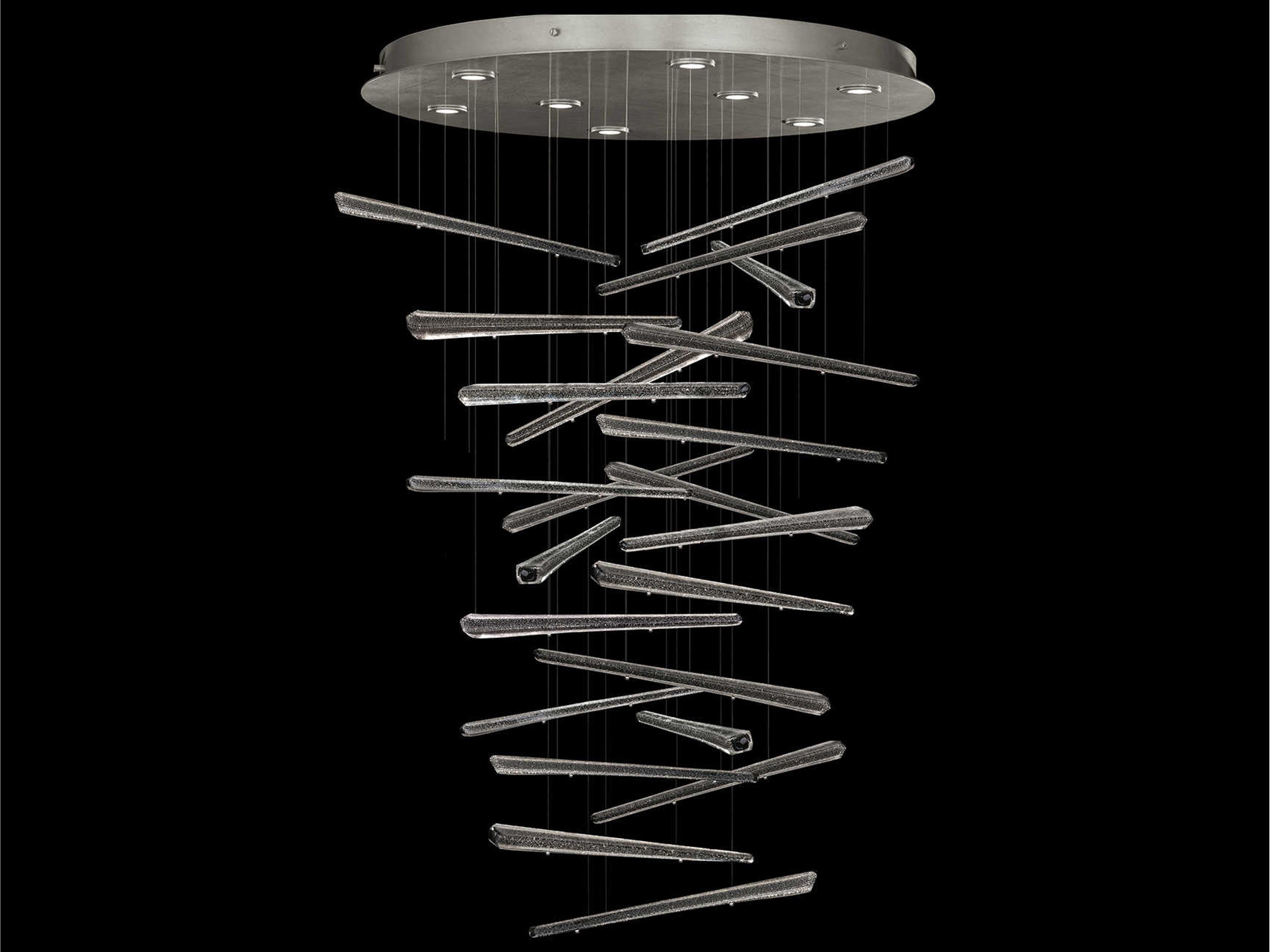 Elevate Round Pendant with Ebony Stardust Spires