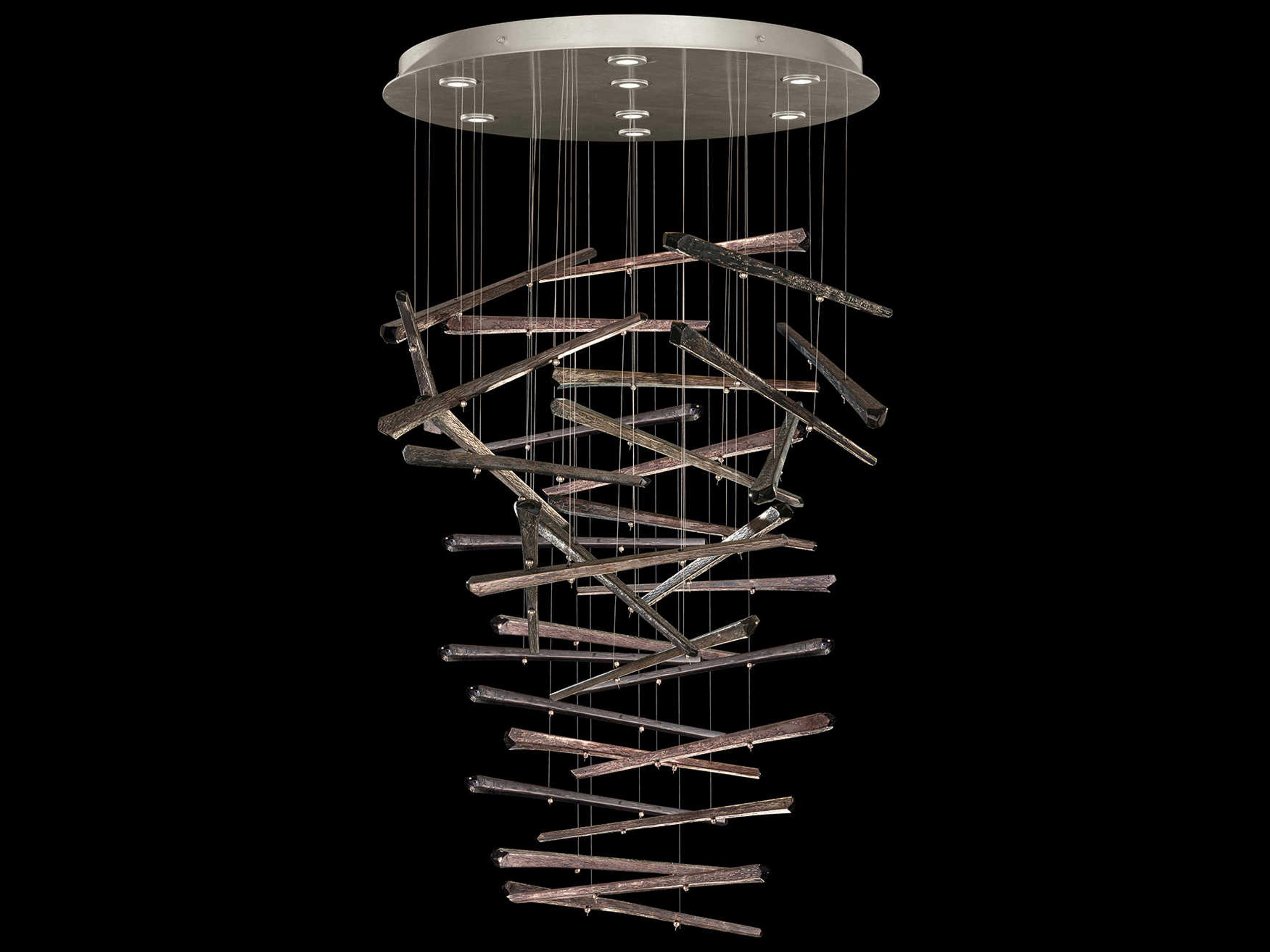 Elevate Round LED Pendant in Silver Leaf