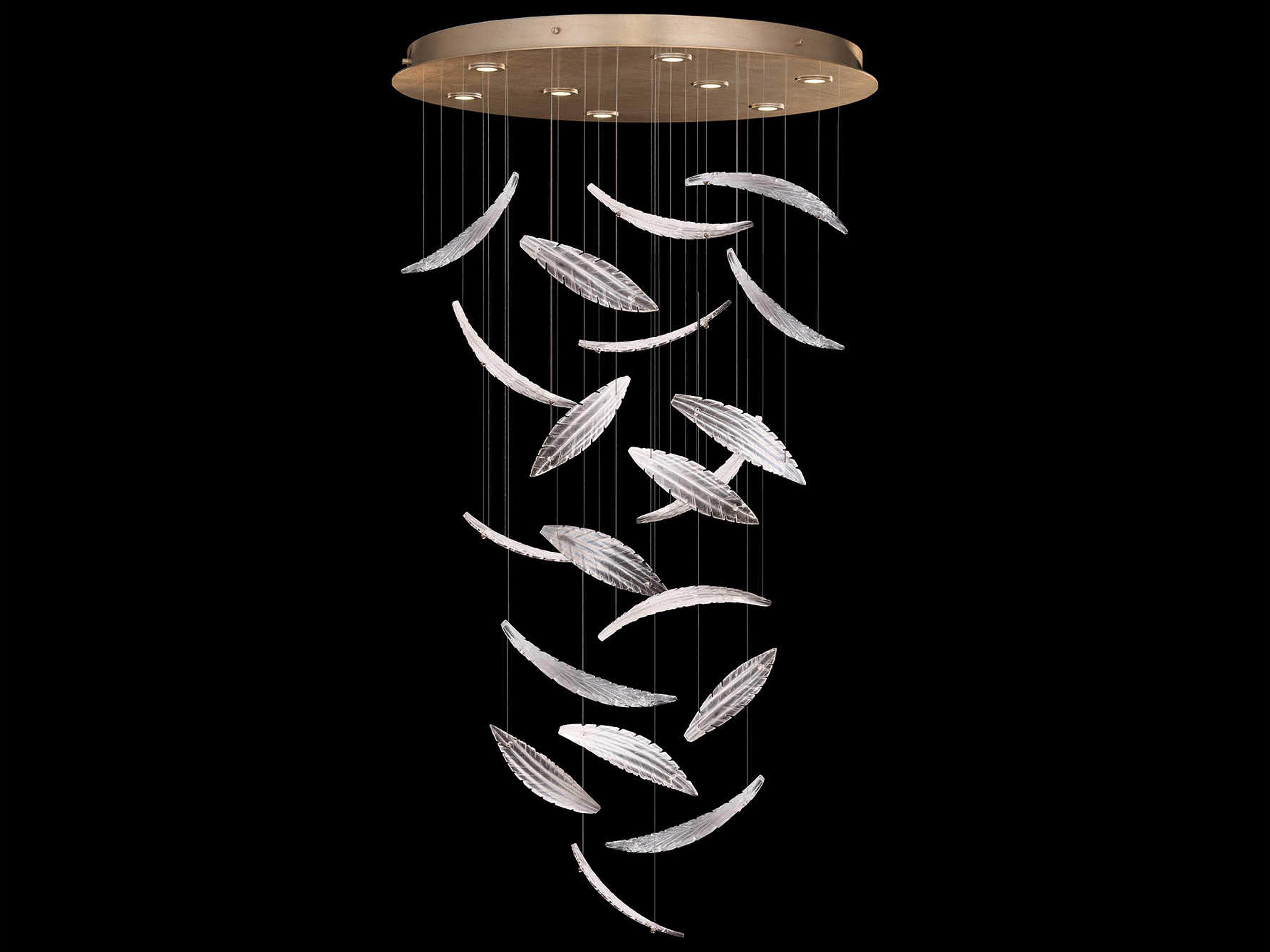 Elevate Round Pendant Gold Leaf