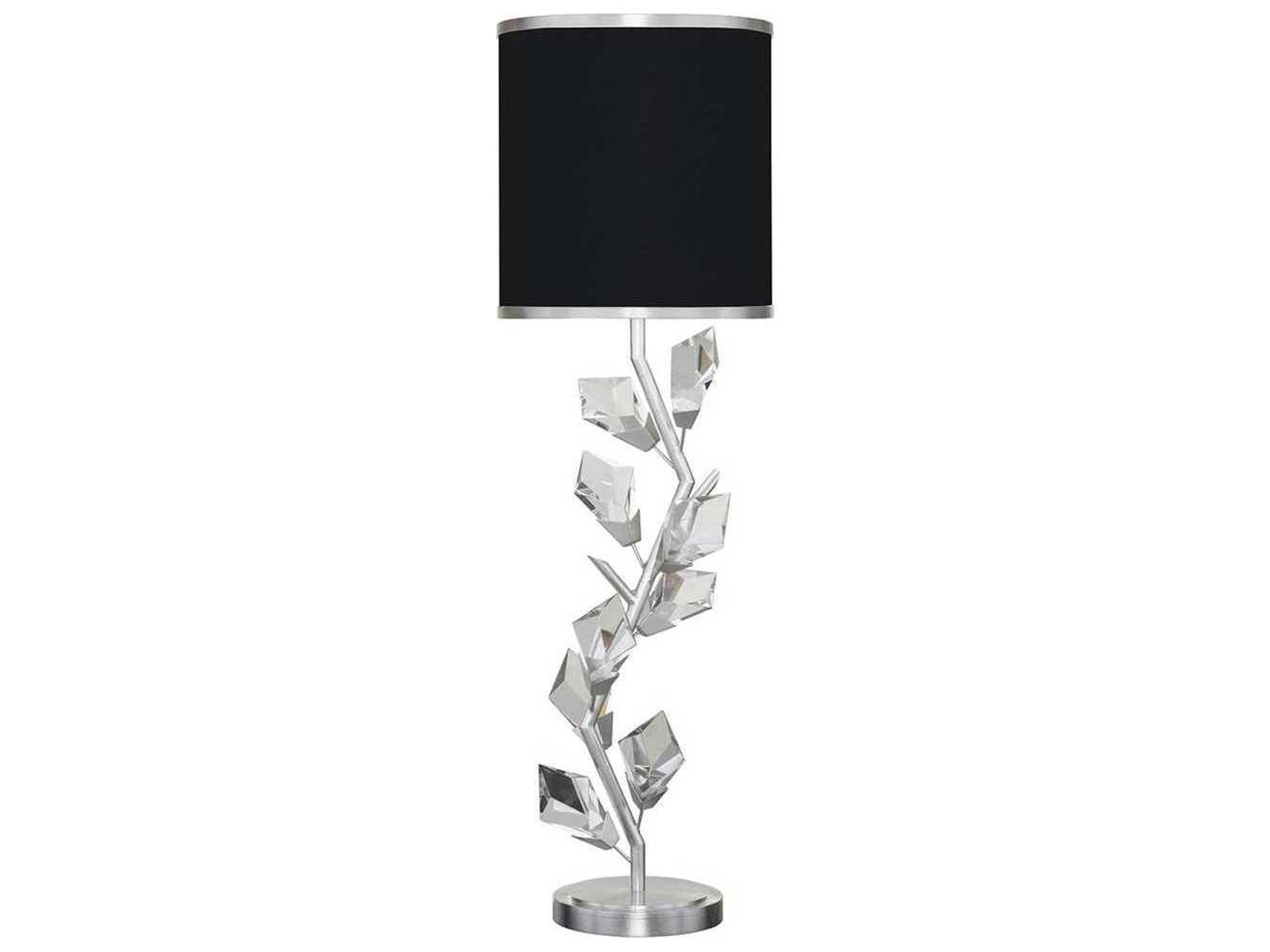 Foret Console Table Lamp in Silver Leaf