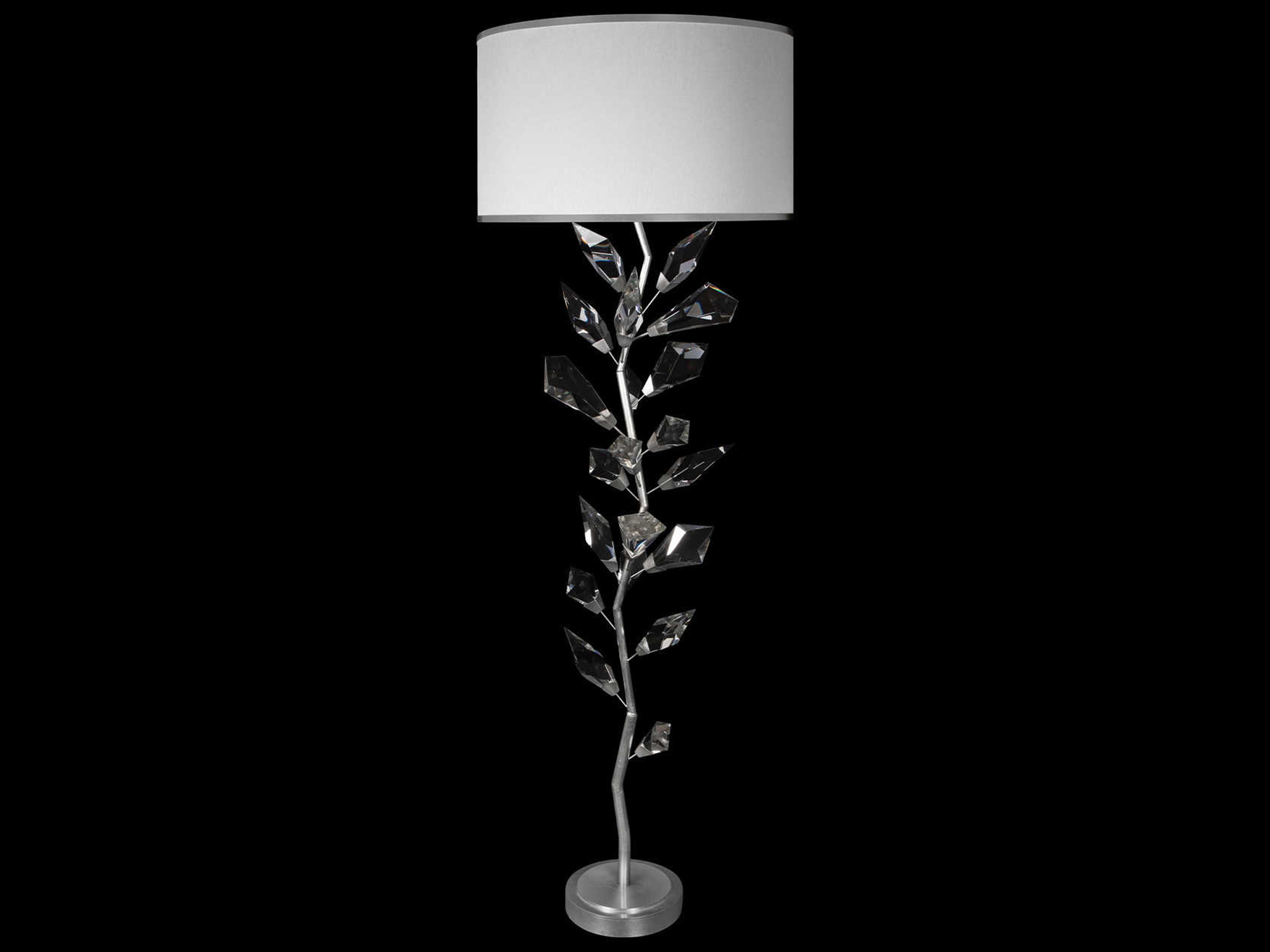 Foret Crystal Floor Lamp in Silver Leaf