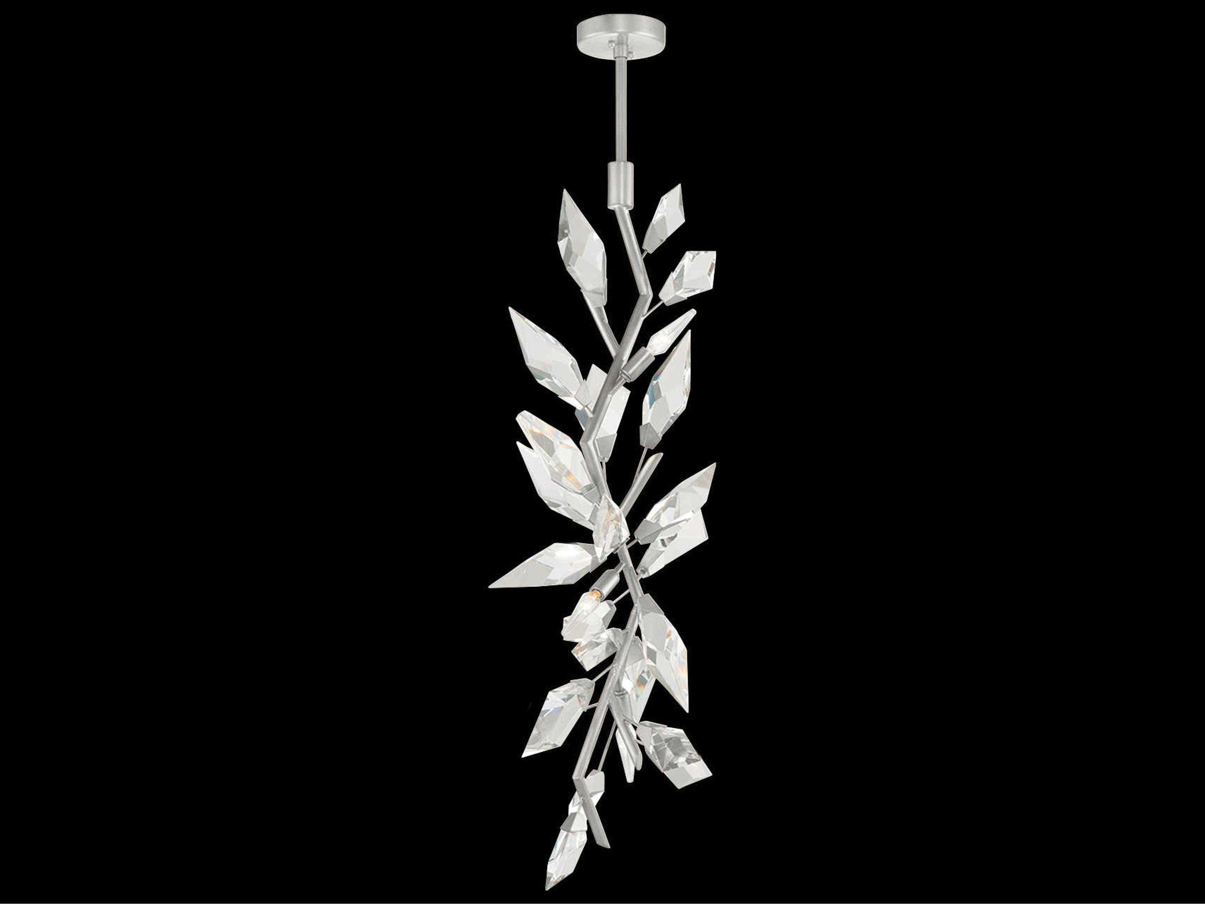 Foret 4-Light Silver Crystal Pendant