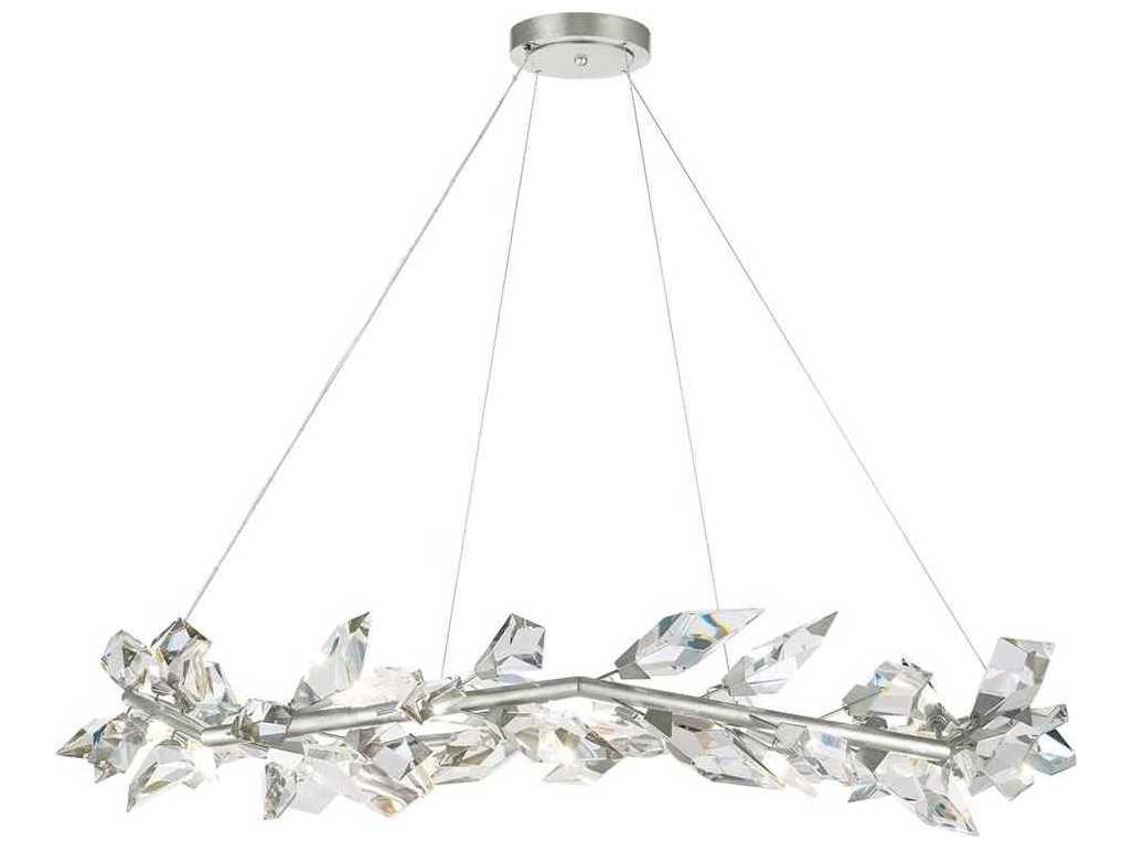 Foret 12-Light Silver Leaf Crystal Pendant