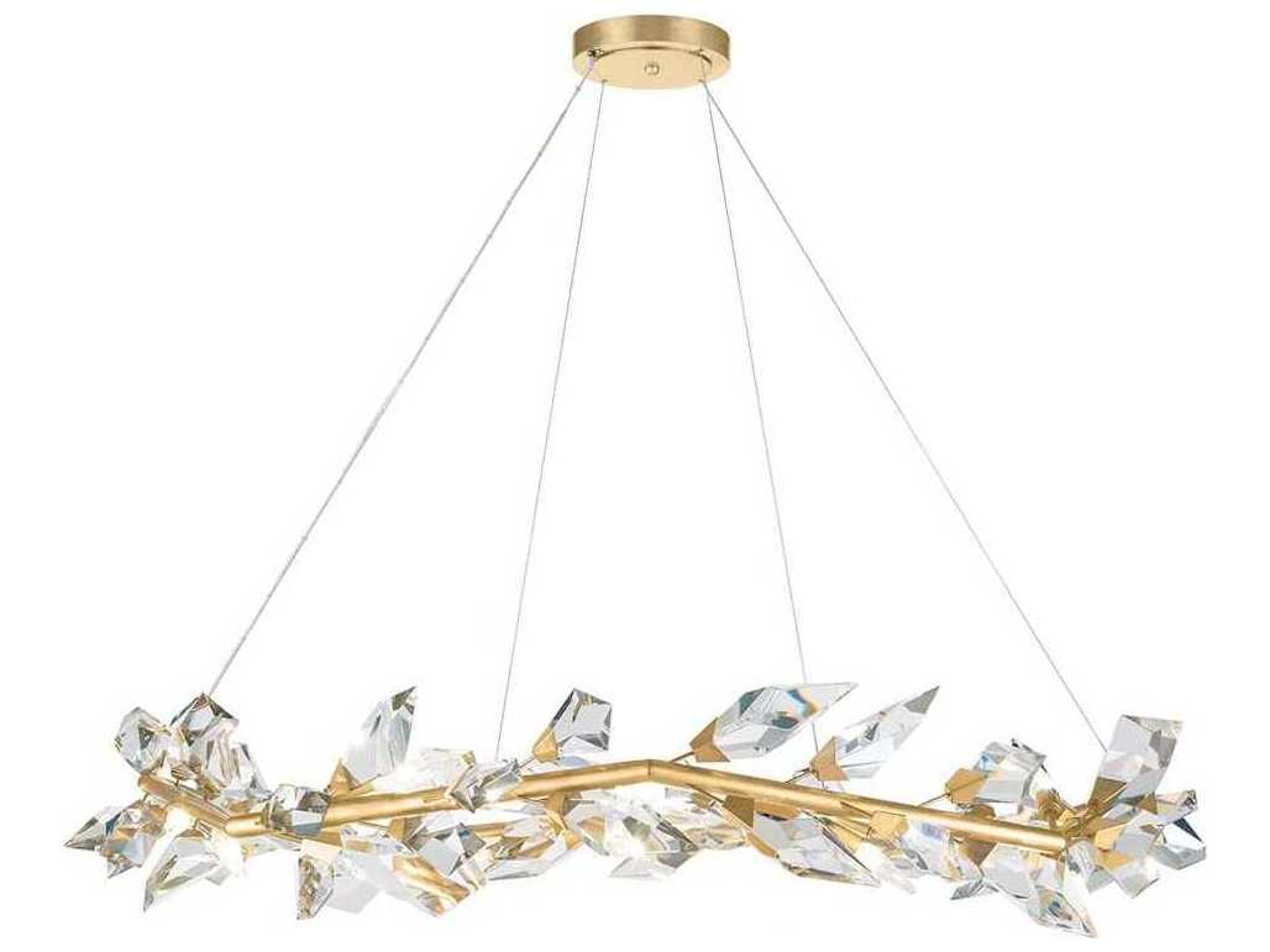 Foret 12-Light Gold Leaf Crystal Pendant
