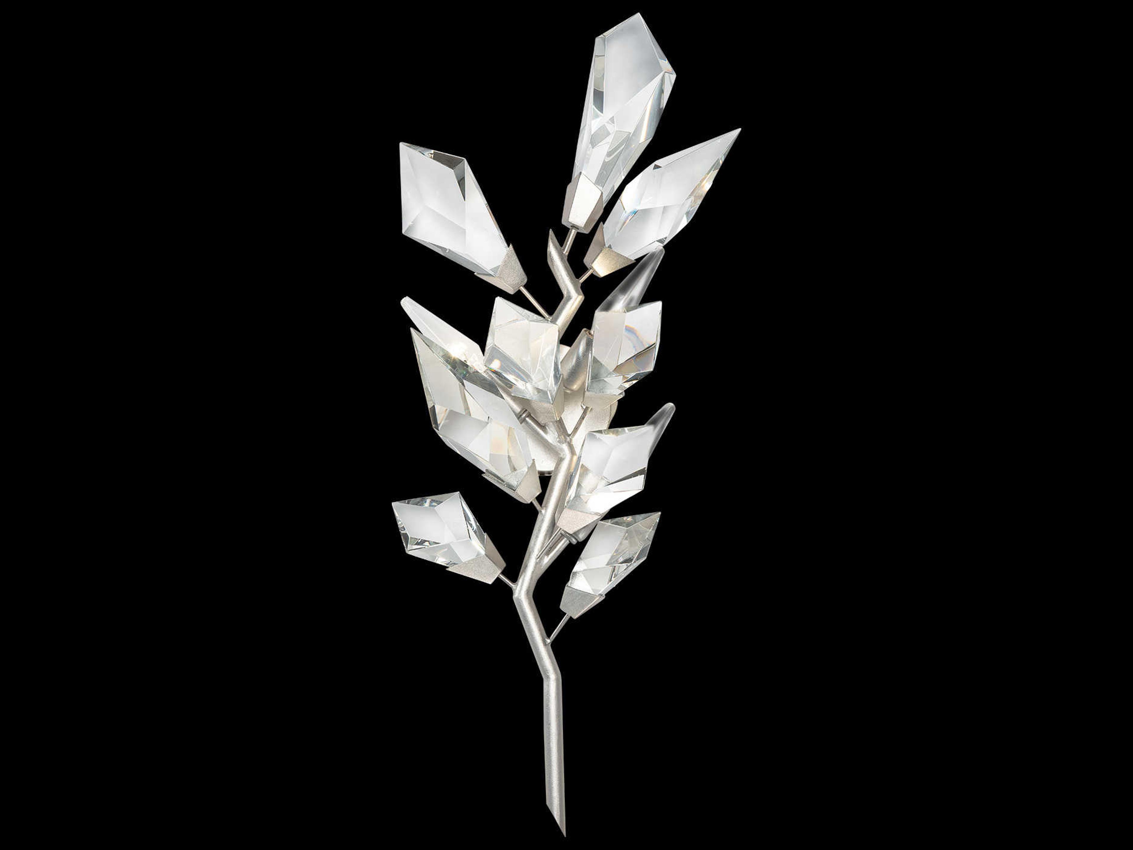 Foret Wall Sconce in Silver with Crystal Leaves