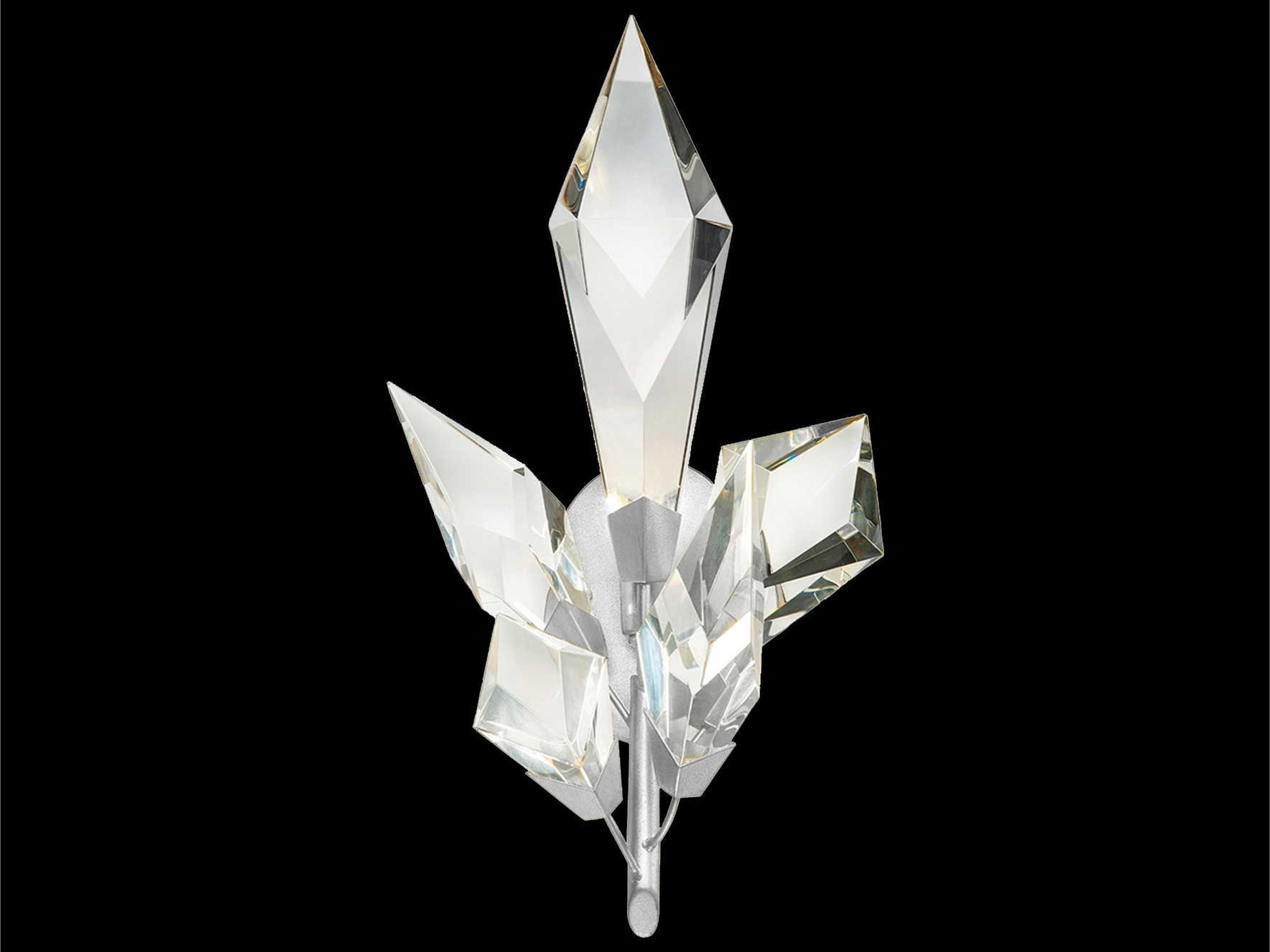 Foret Wall Sconce in Silver Leaf with Crystal