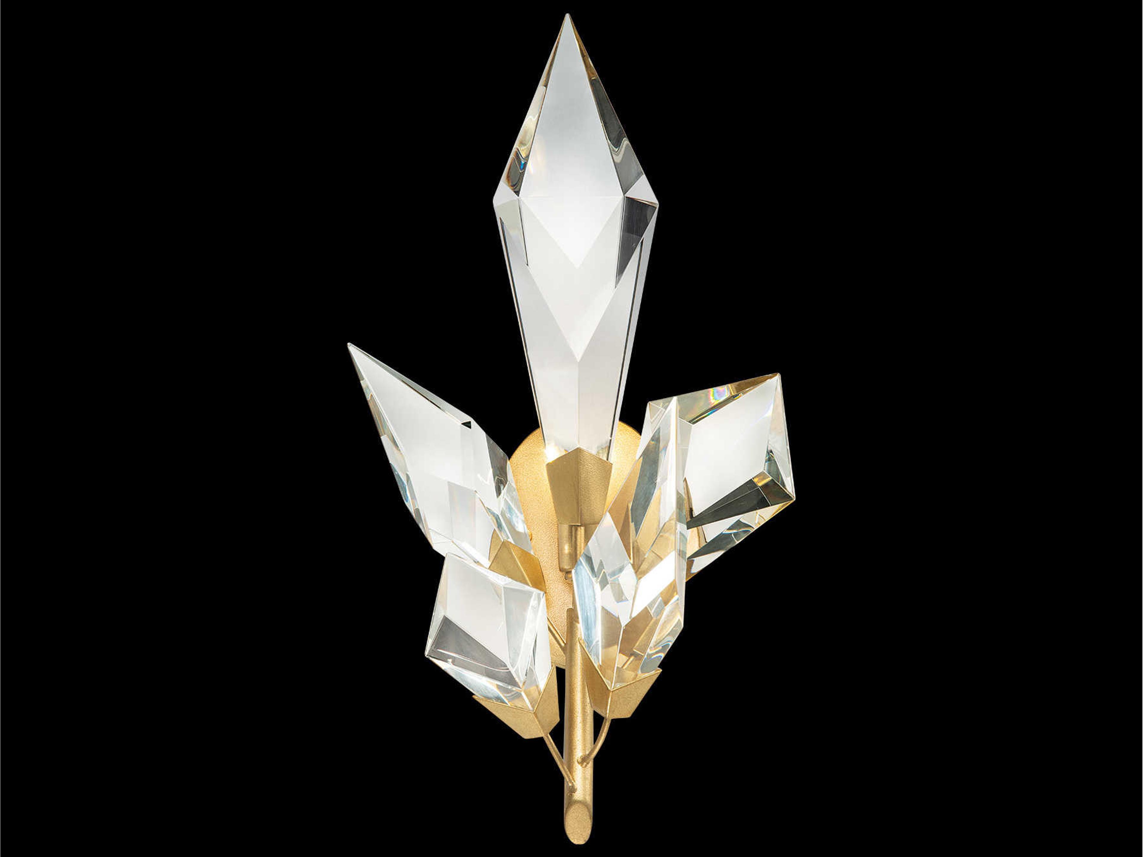 Foret Wall Sconce in Gold Leaf with Crystal