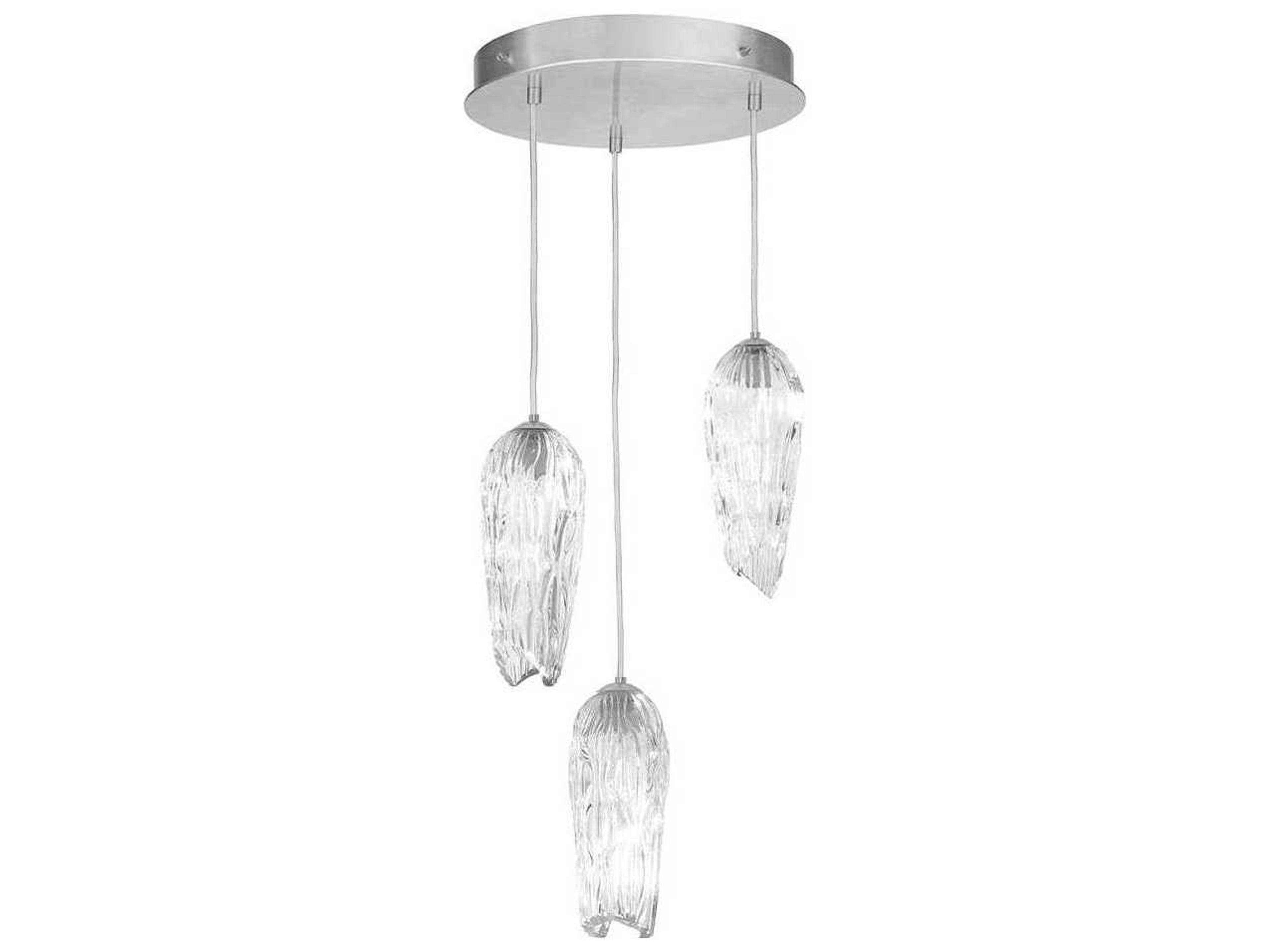 Las Olas 3-Light Silver Leaf Glass Pendant