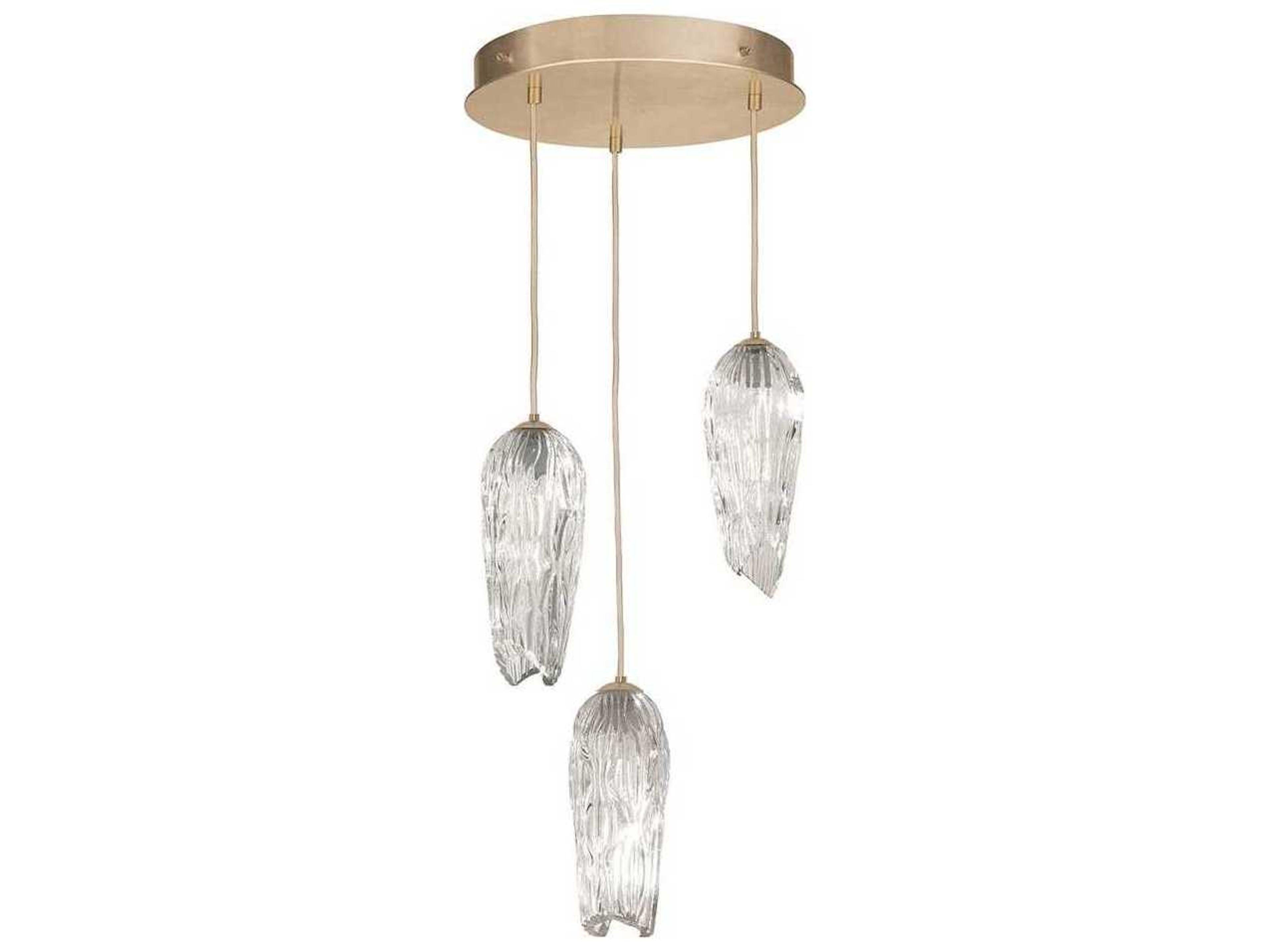 Las Olas 3-Light Gold Leaf Glass Pendant