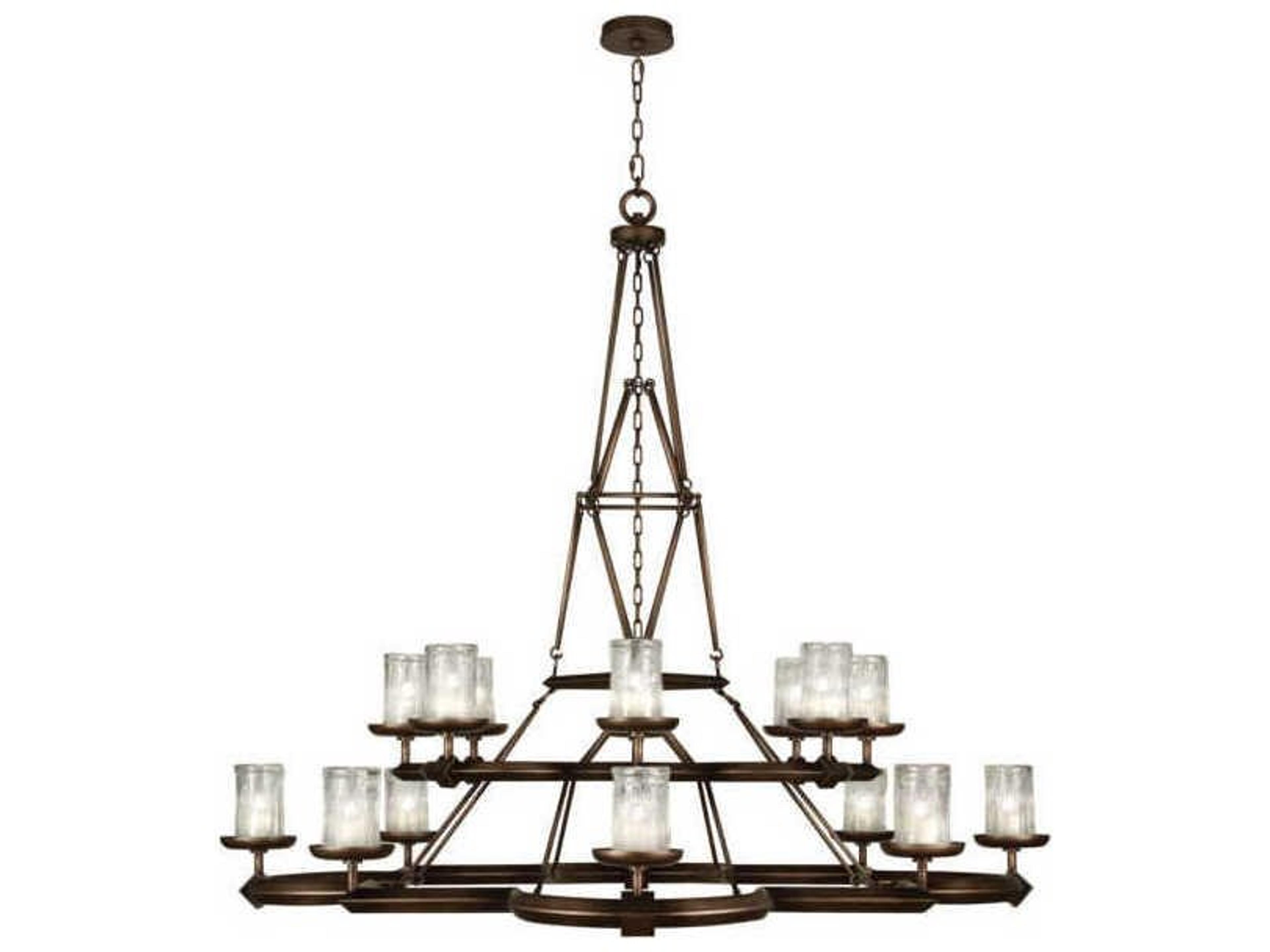 Liaison 16-Light Bronze Candelabra Cylinder Tiered Chandelier