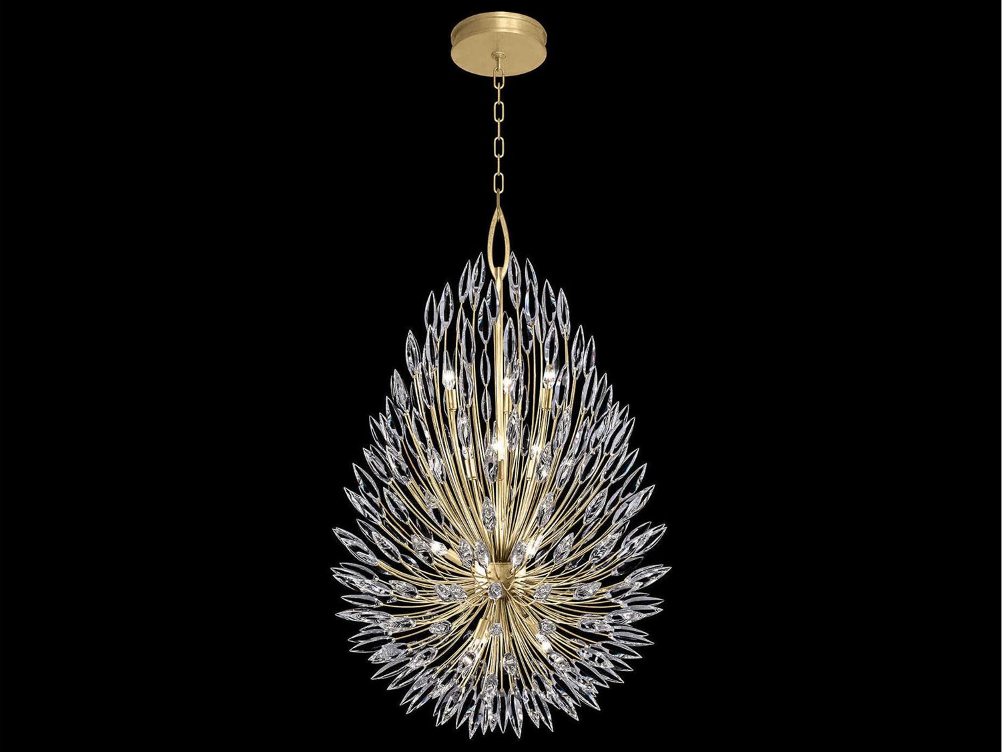 Lily Buds 12-Light Pendant in Gold Leaf