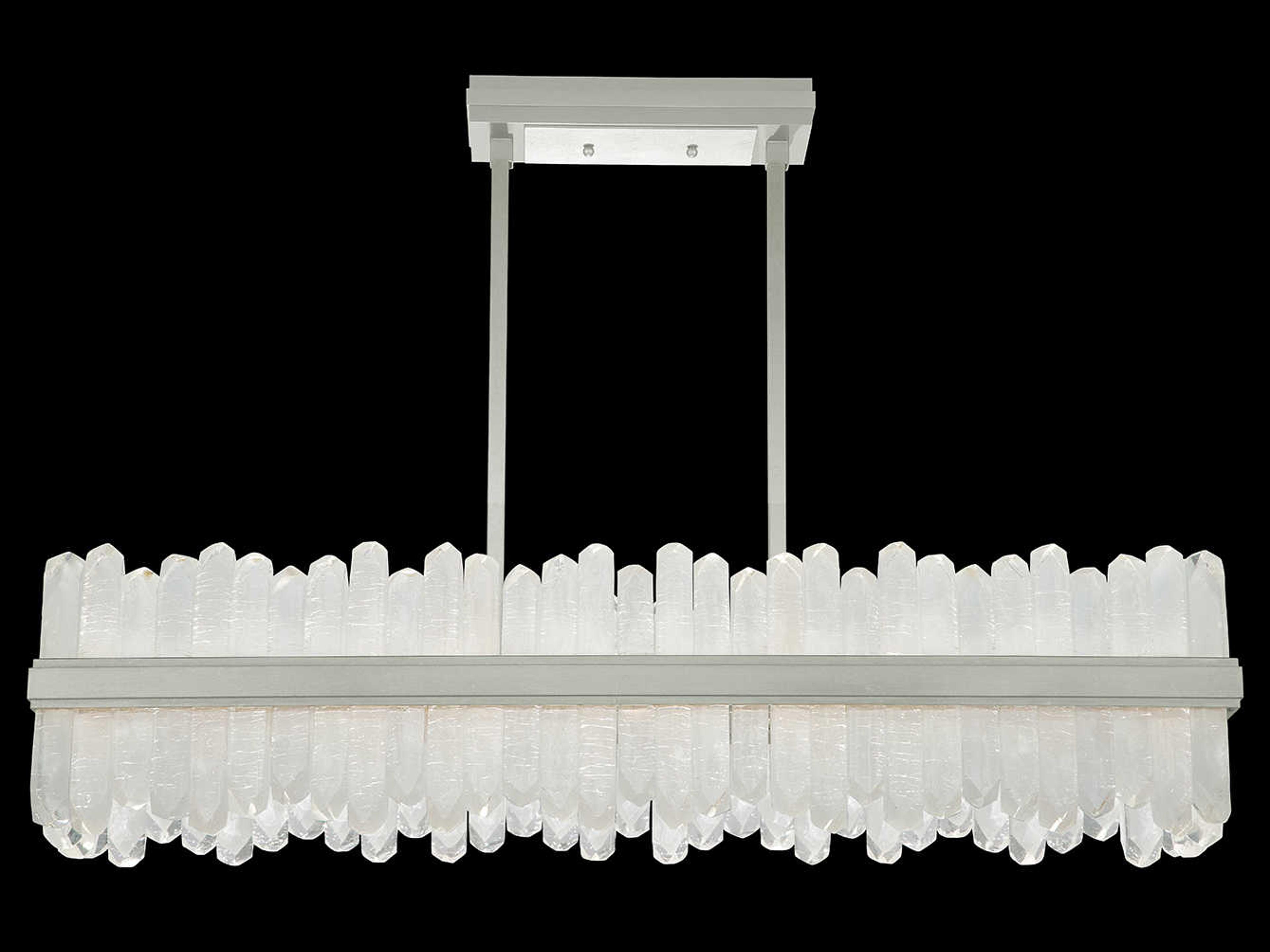 Lior 48-Light Silver Glass LED Drum Island Pendant