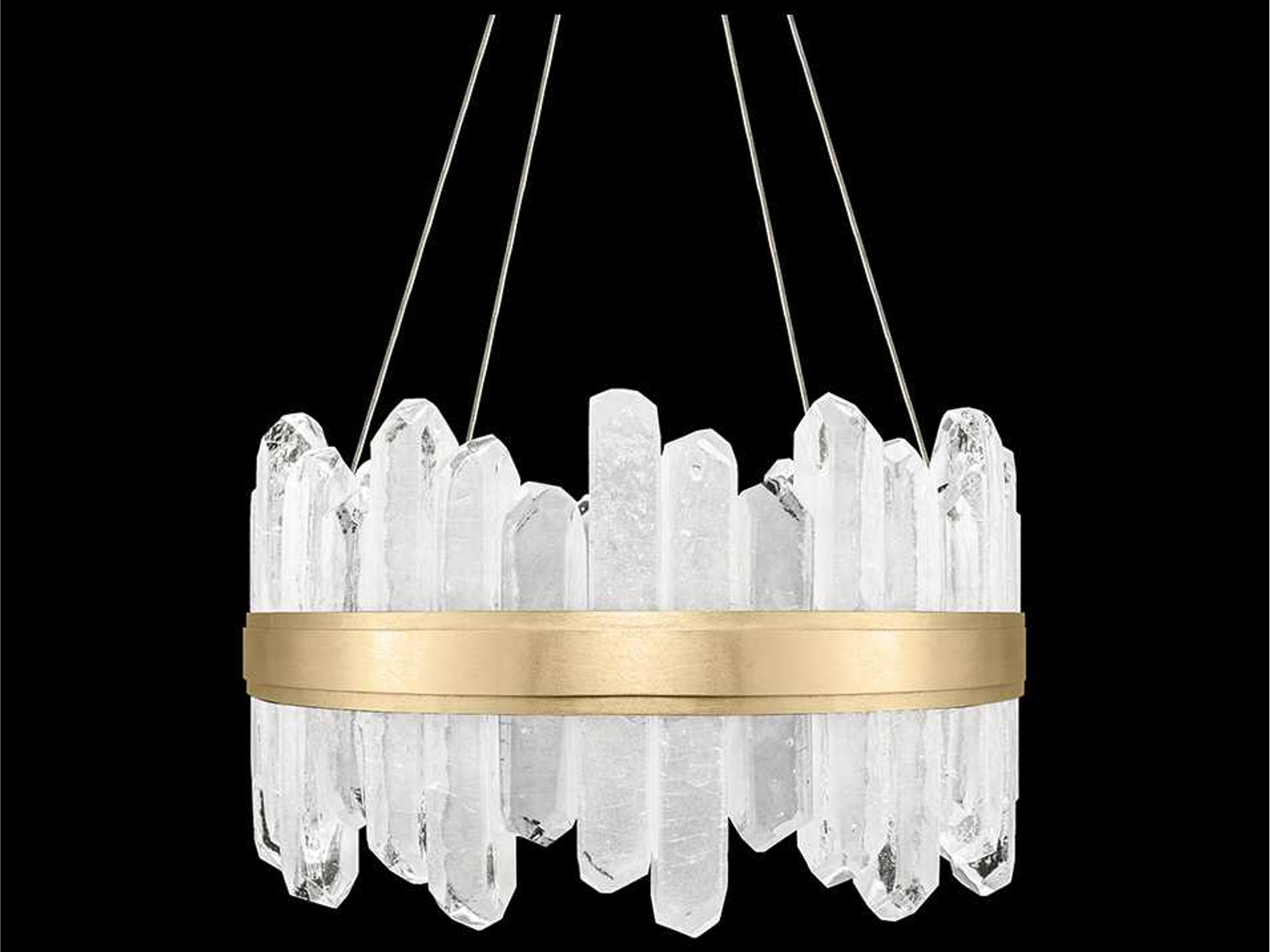 Lior Round Pendant Light Gold Leaf 24-Light