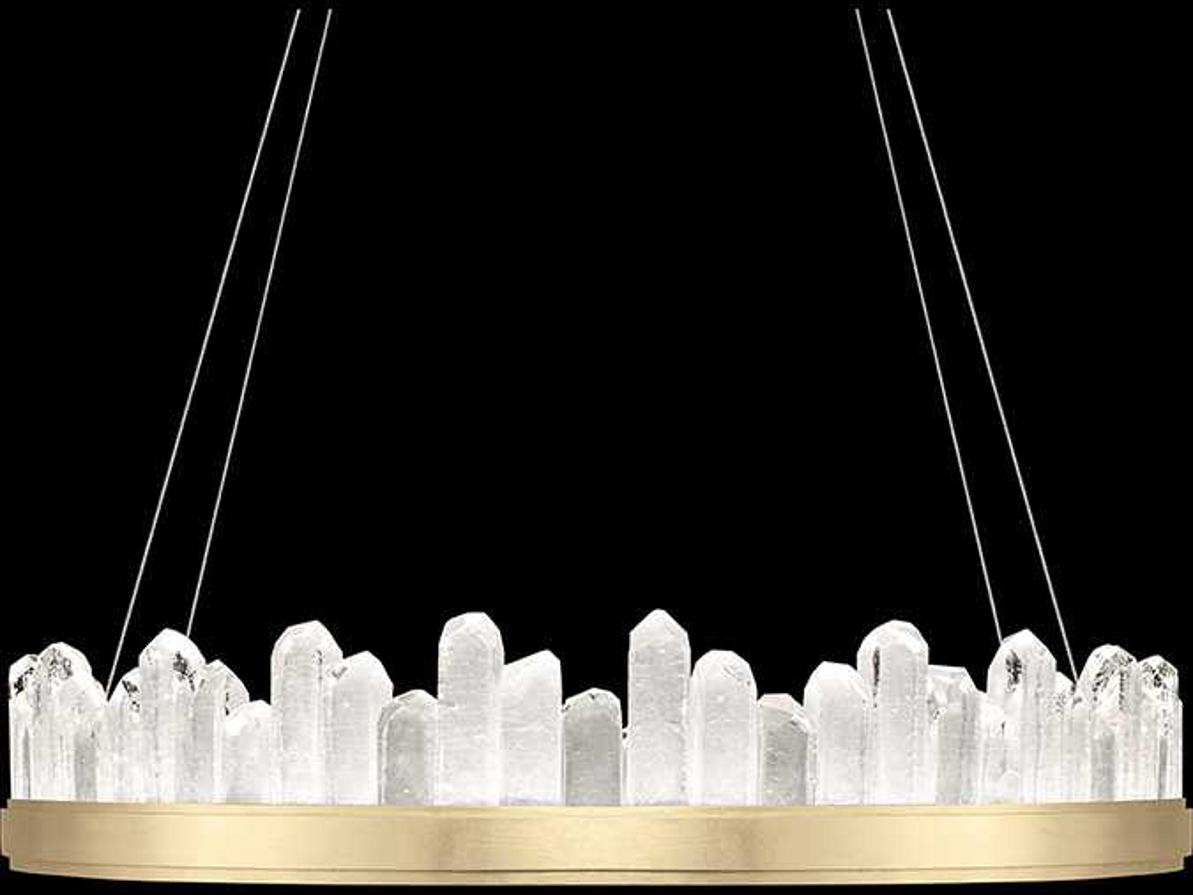 Lior Round Pendant Chandelier Gold Leaf