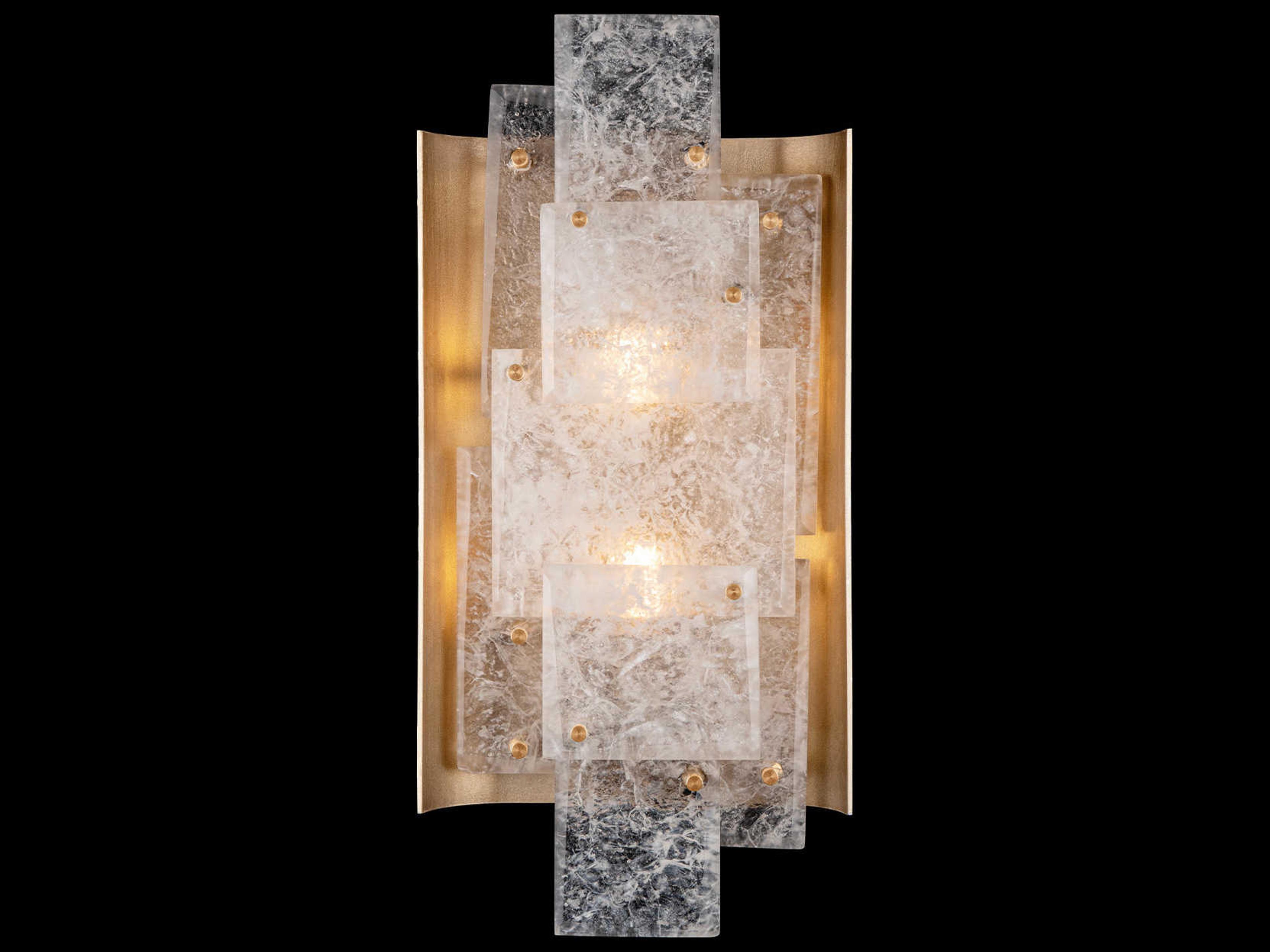 Lunea 2-Light Gold Glass Wall Sconce