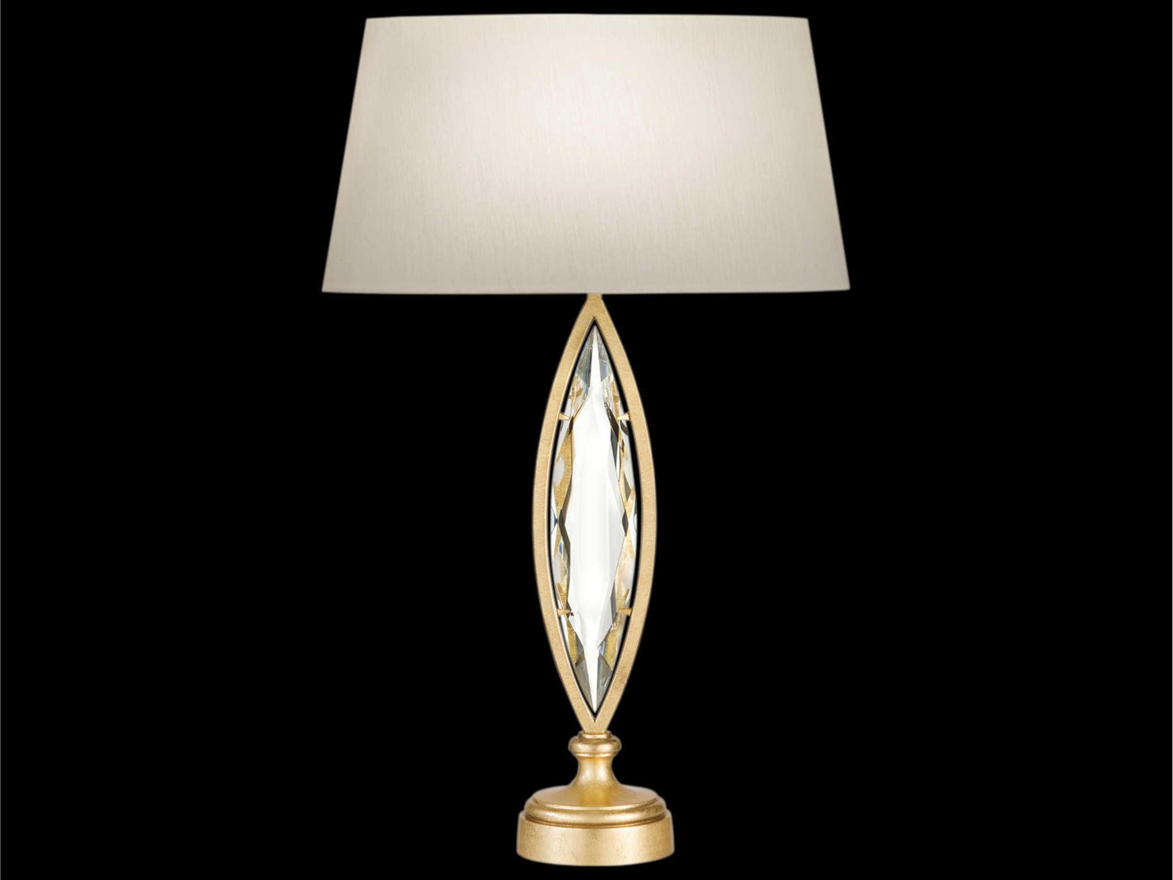 Fine Art Handcrafted Lighting Marquise Gold Crystal Table Lamp