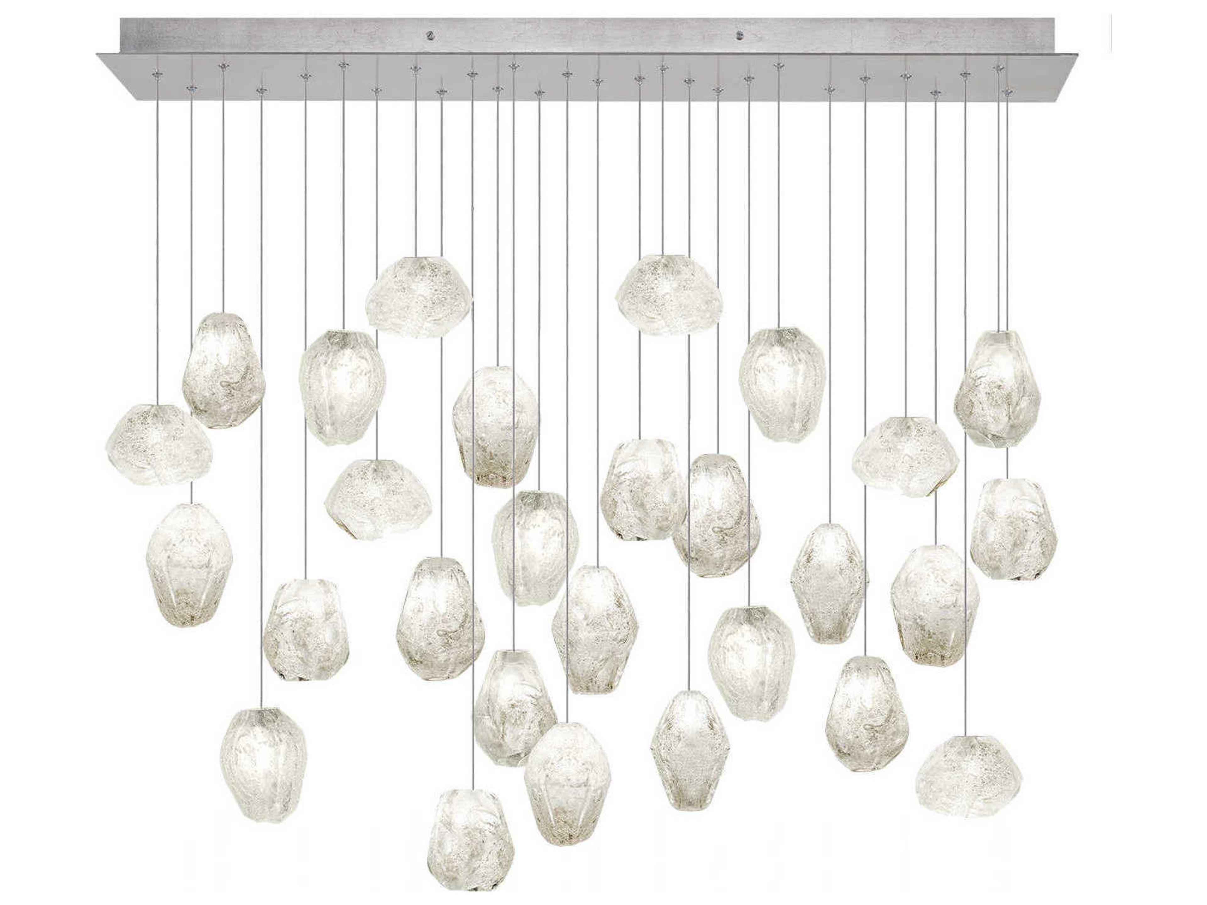 Natural Inspirations 28-Light Silver Glass LED Island Pendant
