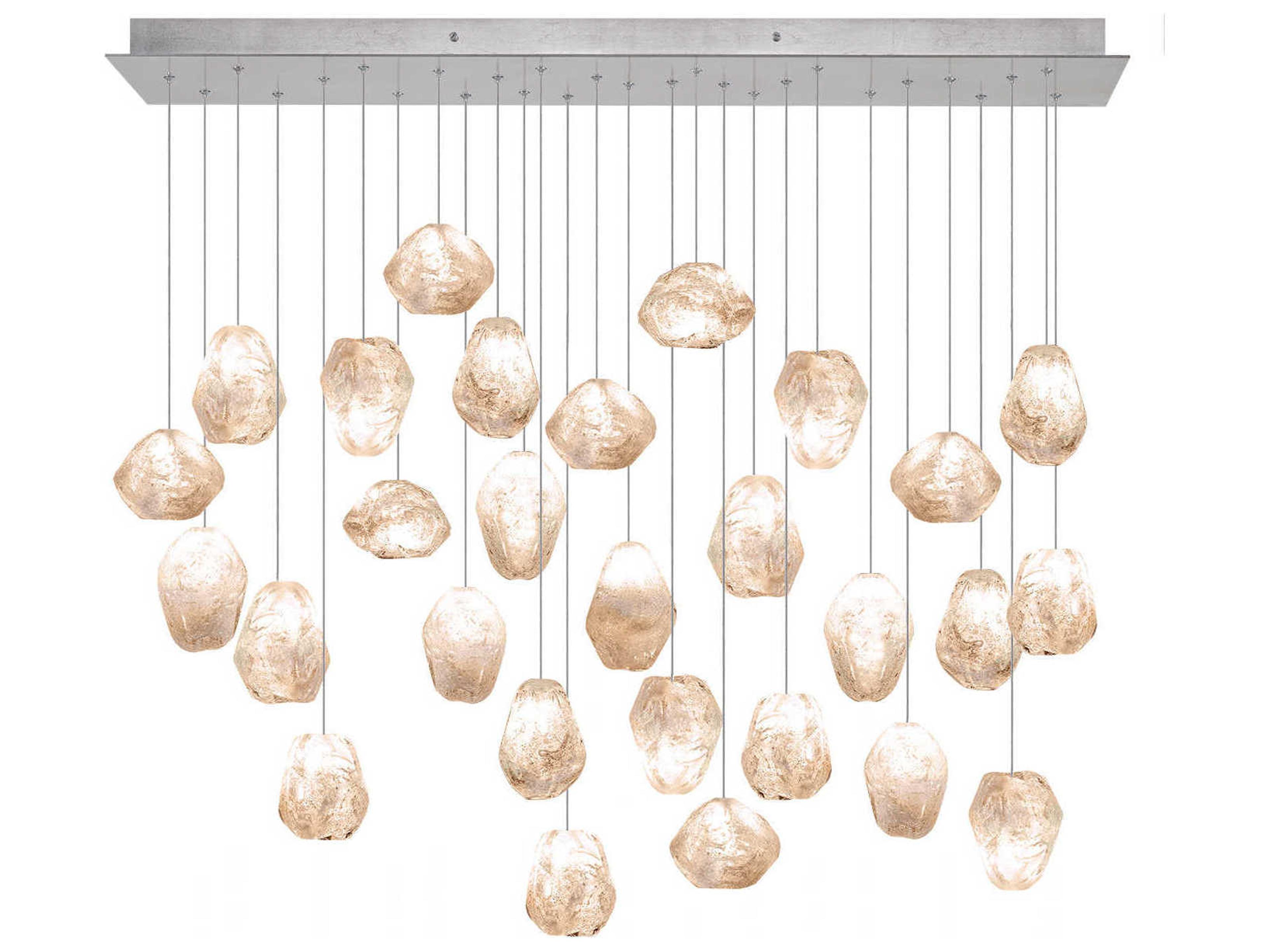 Natural Inspirations 28-Light Silver Glass LED Island Pendant