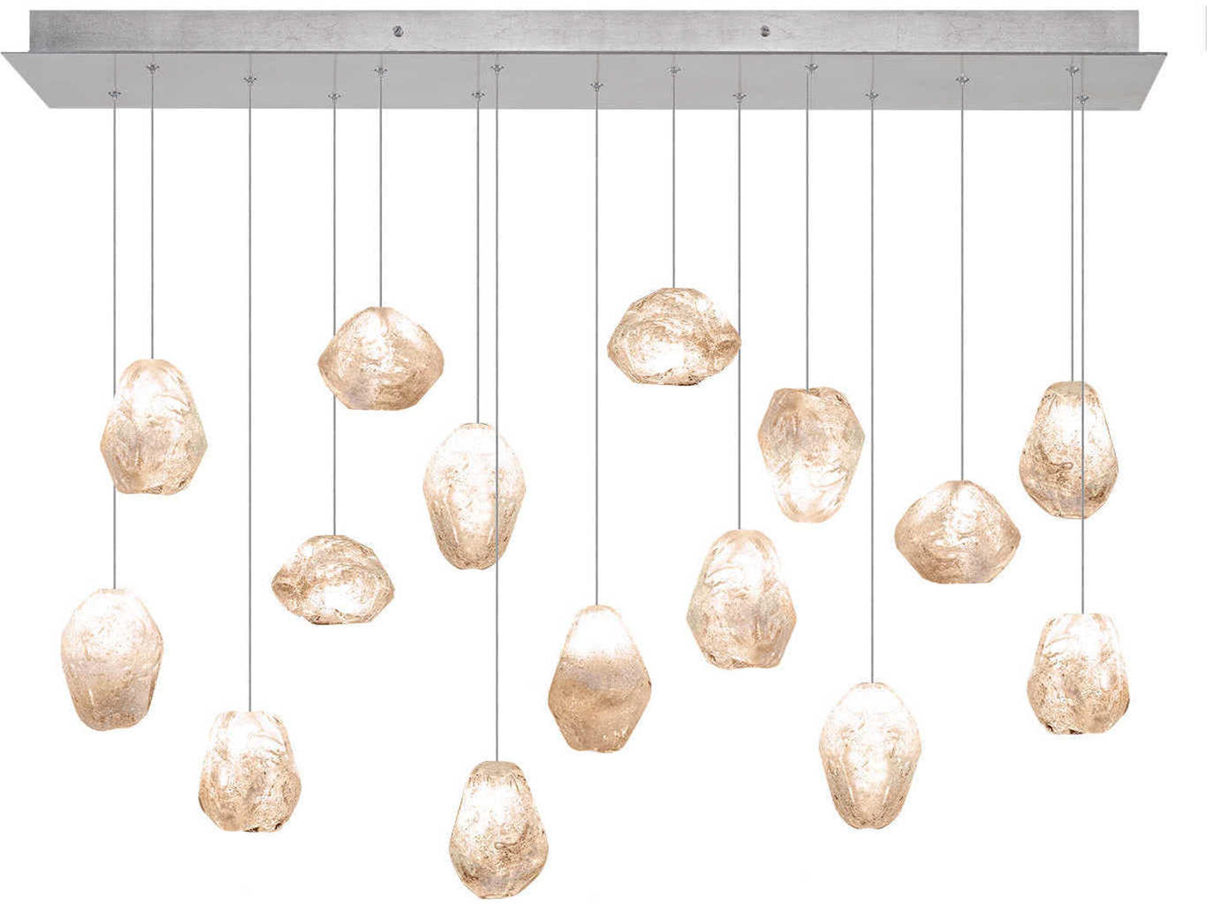 Natural Inspirations 15-Light Silver Glass LED Island Pendant