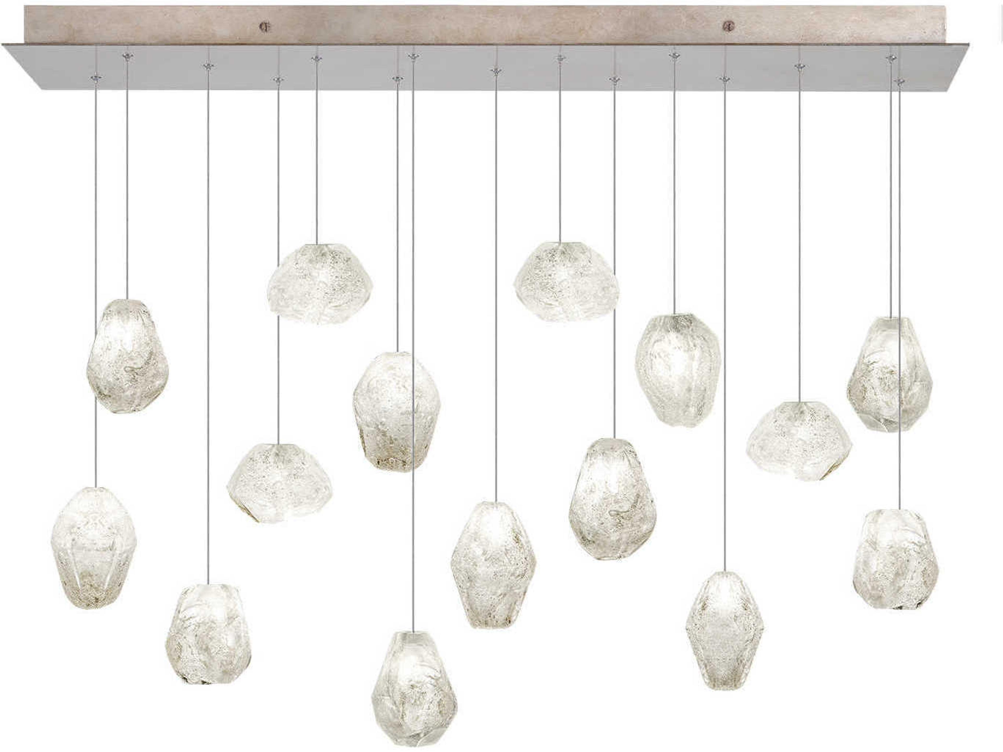 Natural Inspirations 15-Light Gold Glass LED Island Pendant