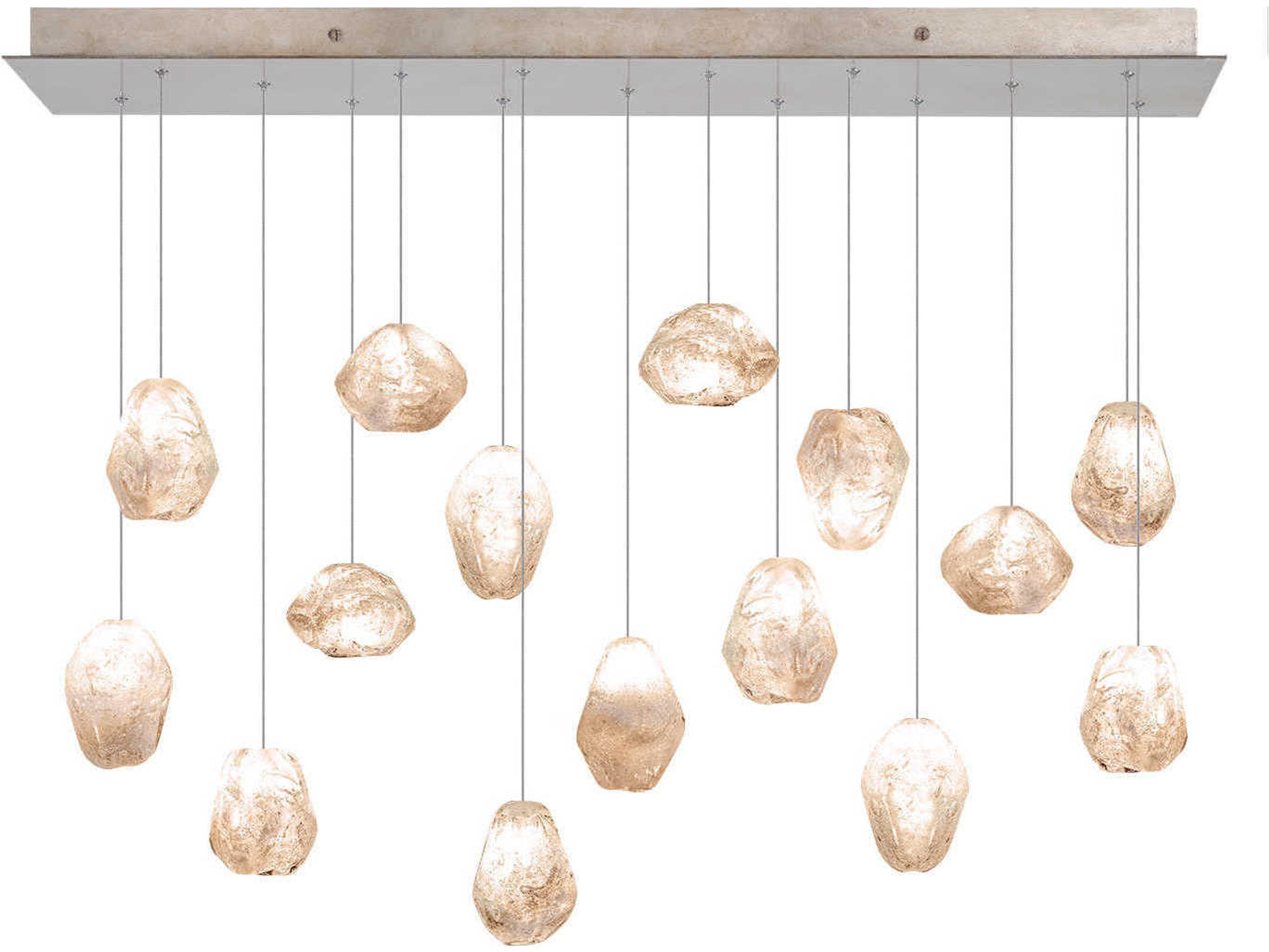 Natural Inspirations 15-Light Gold Glass LED Island Pendant