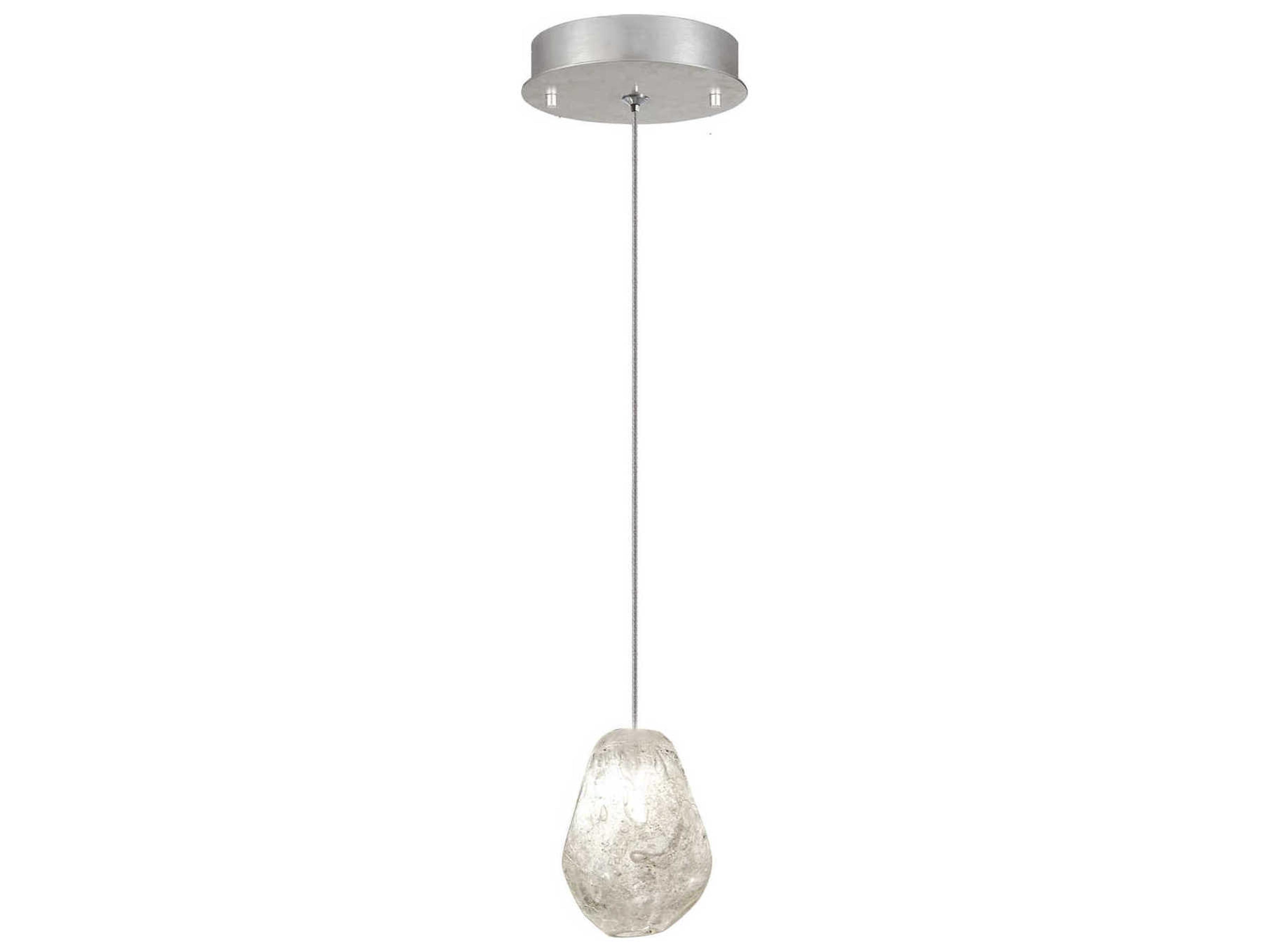Natural Inspirations 1-Light Silver Glass LED Mini Pendant