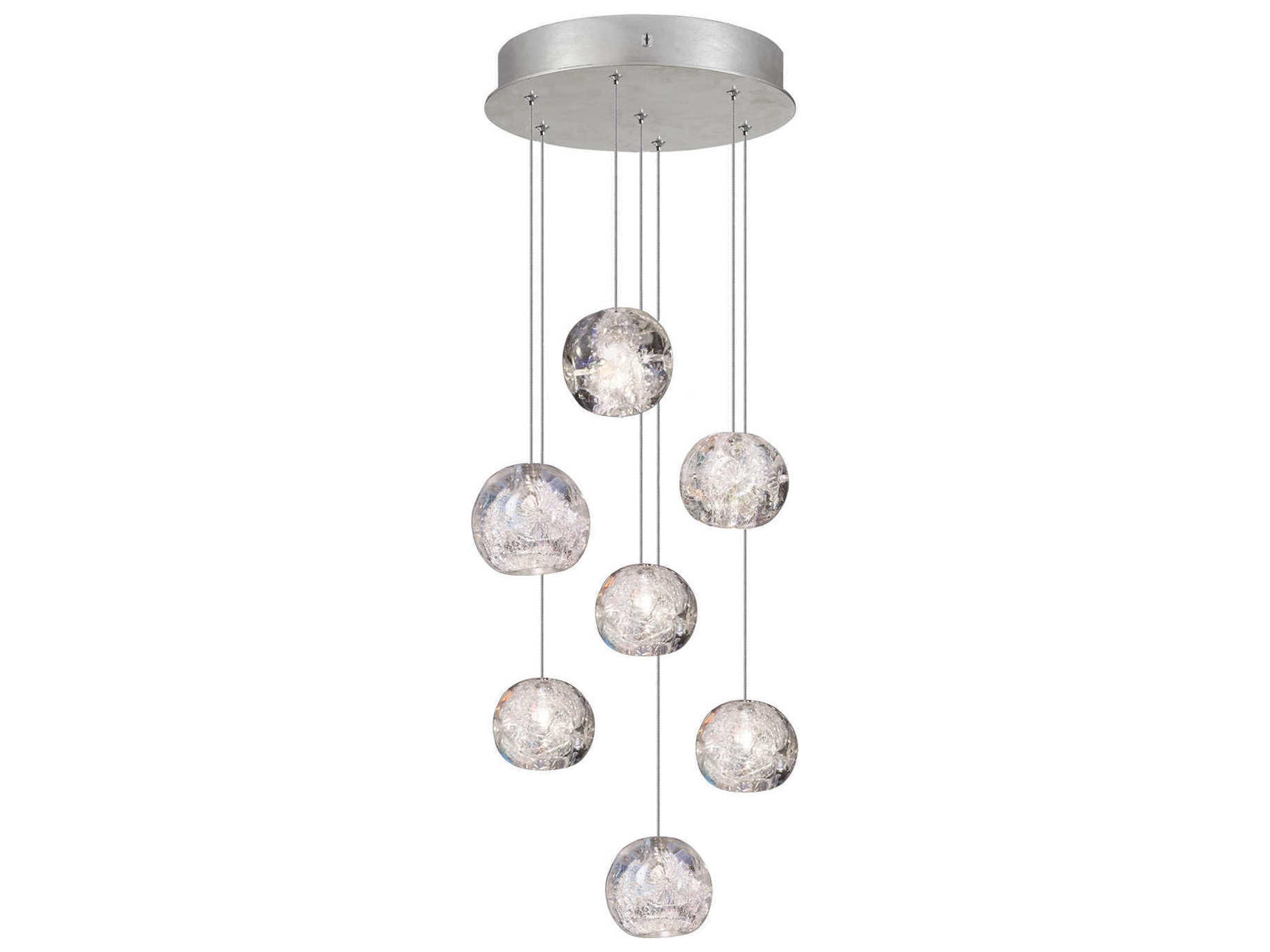 Natural Inspirations 7-Light Silver Glass LED Pendant