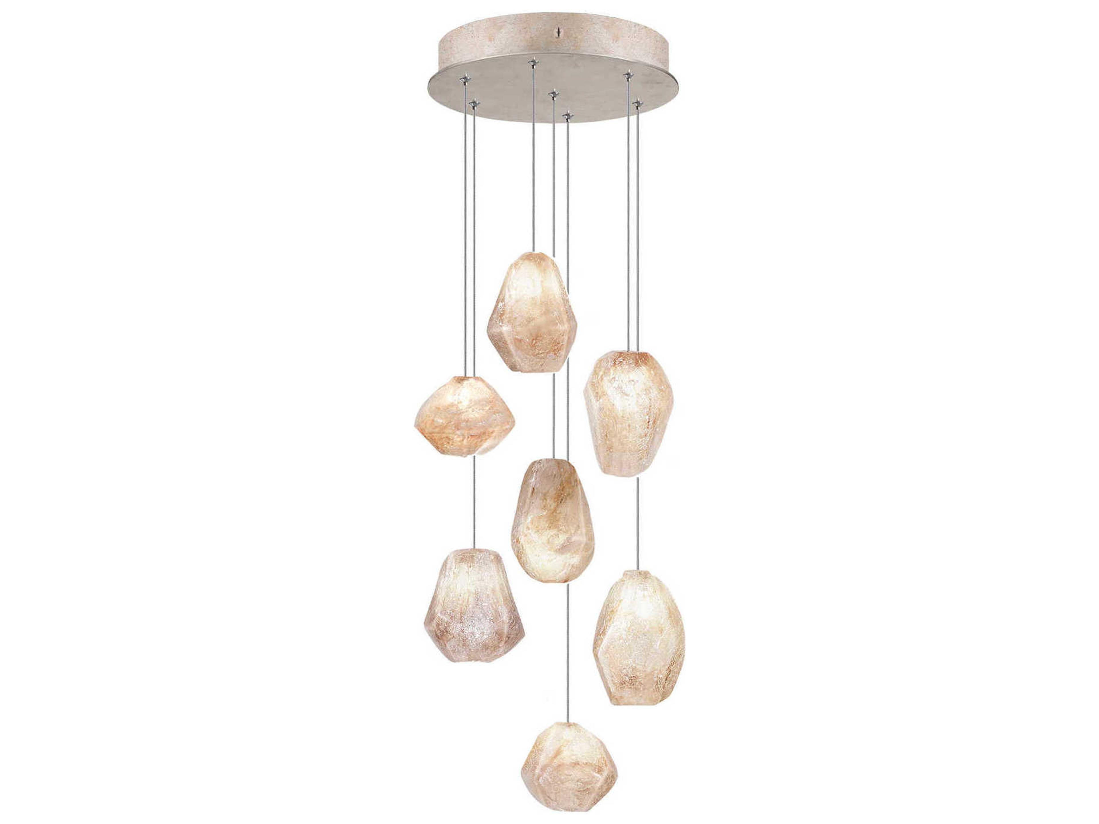 Natural Inspirations 7-Light Gold Glass LED Pendant