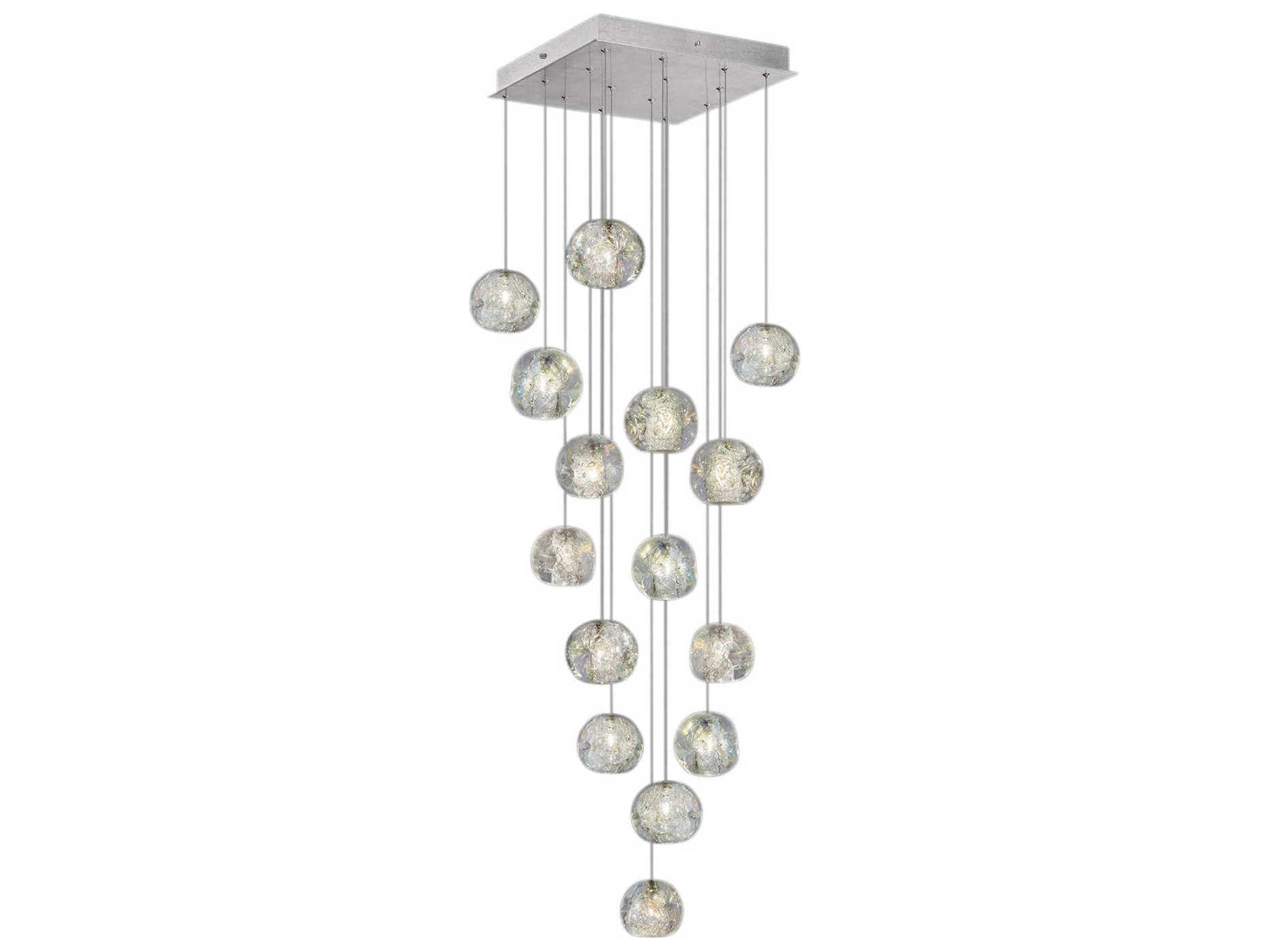 Natural Inspirations 15-Light Silver Glass LED Pendant