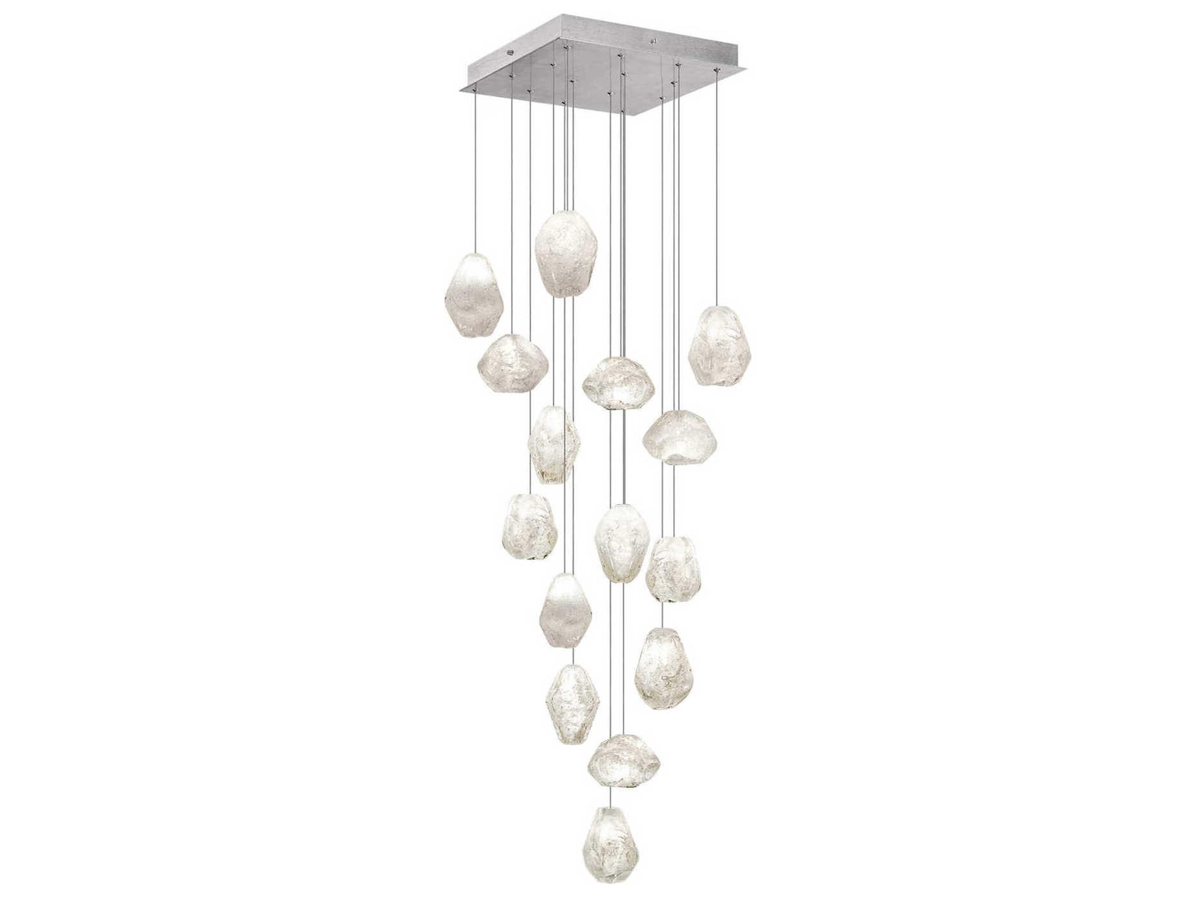 Natural Inspirations 15-Light Silver Glass LED Pendant