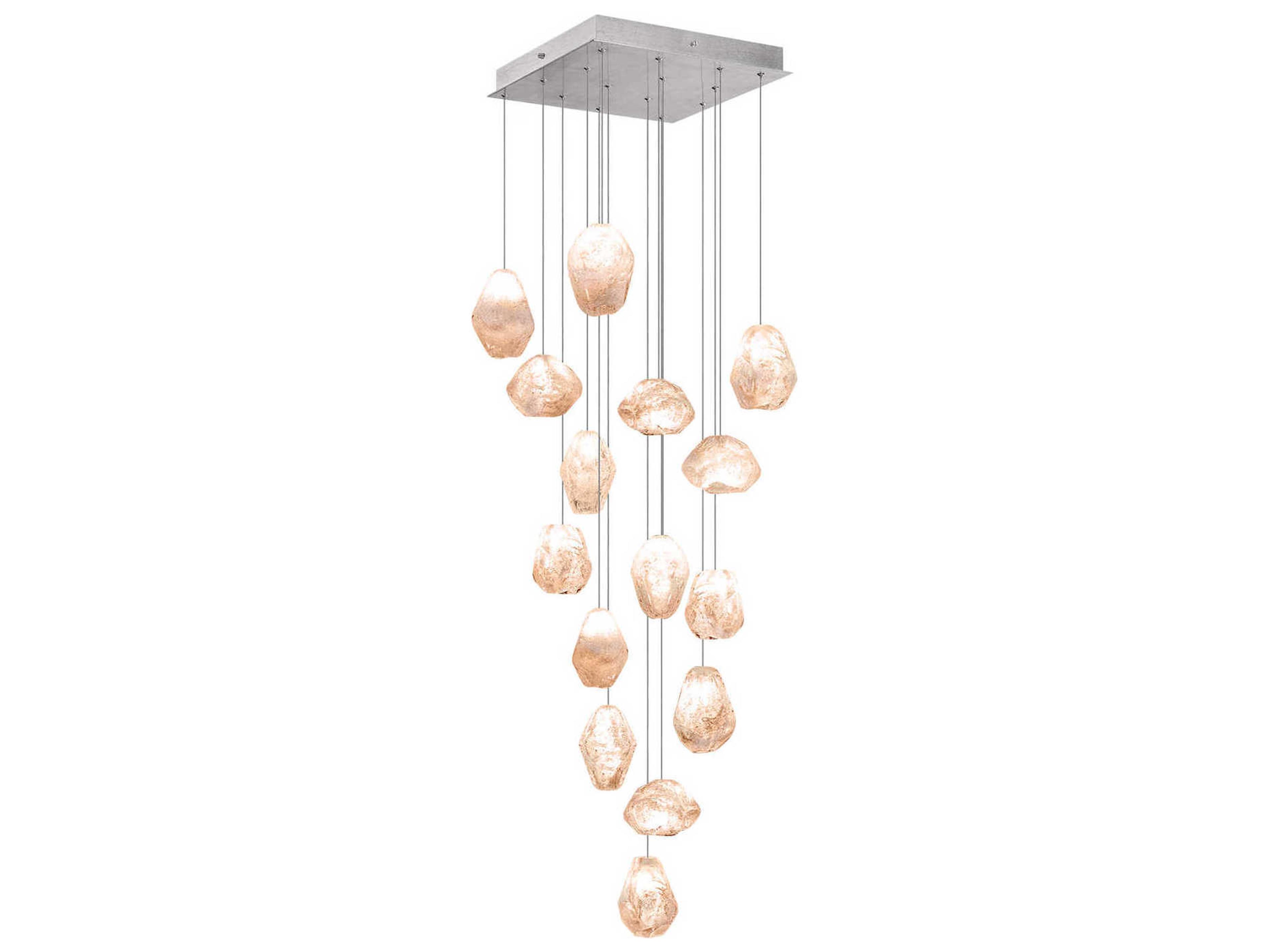 Natural Inspirations 15-Light Silver Glass LED Pendant