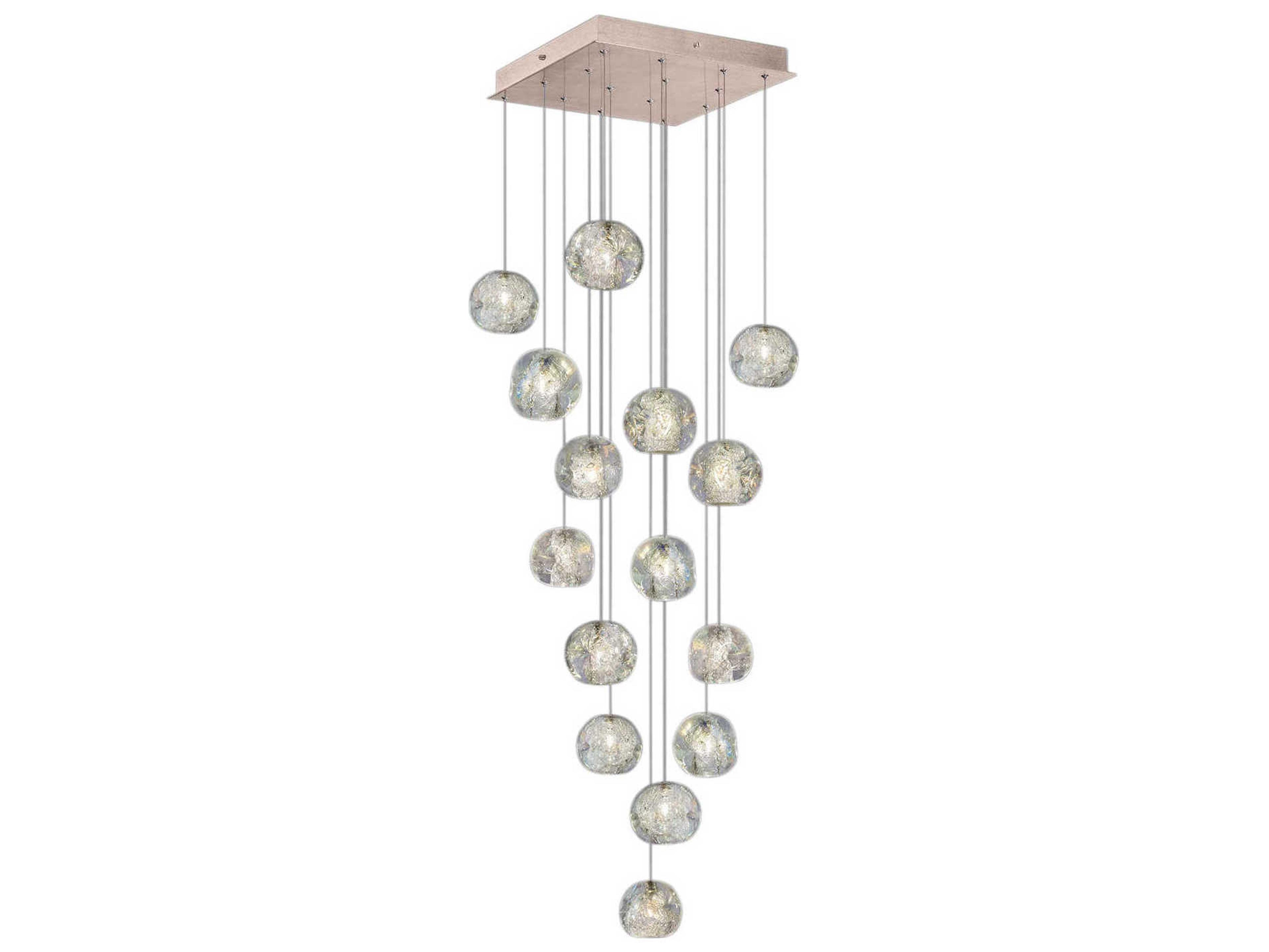 Natural Inspirations 15-Light Gold Glass LED Pendant