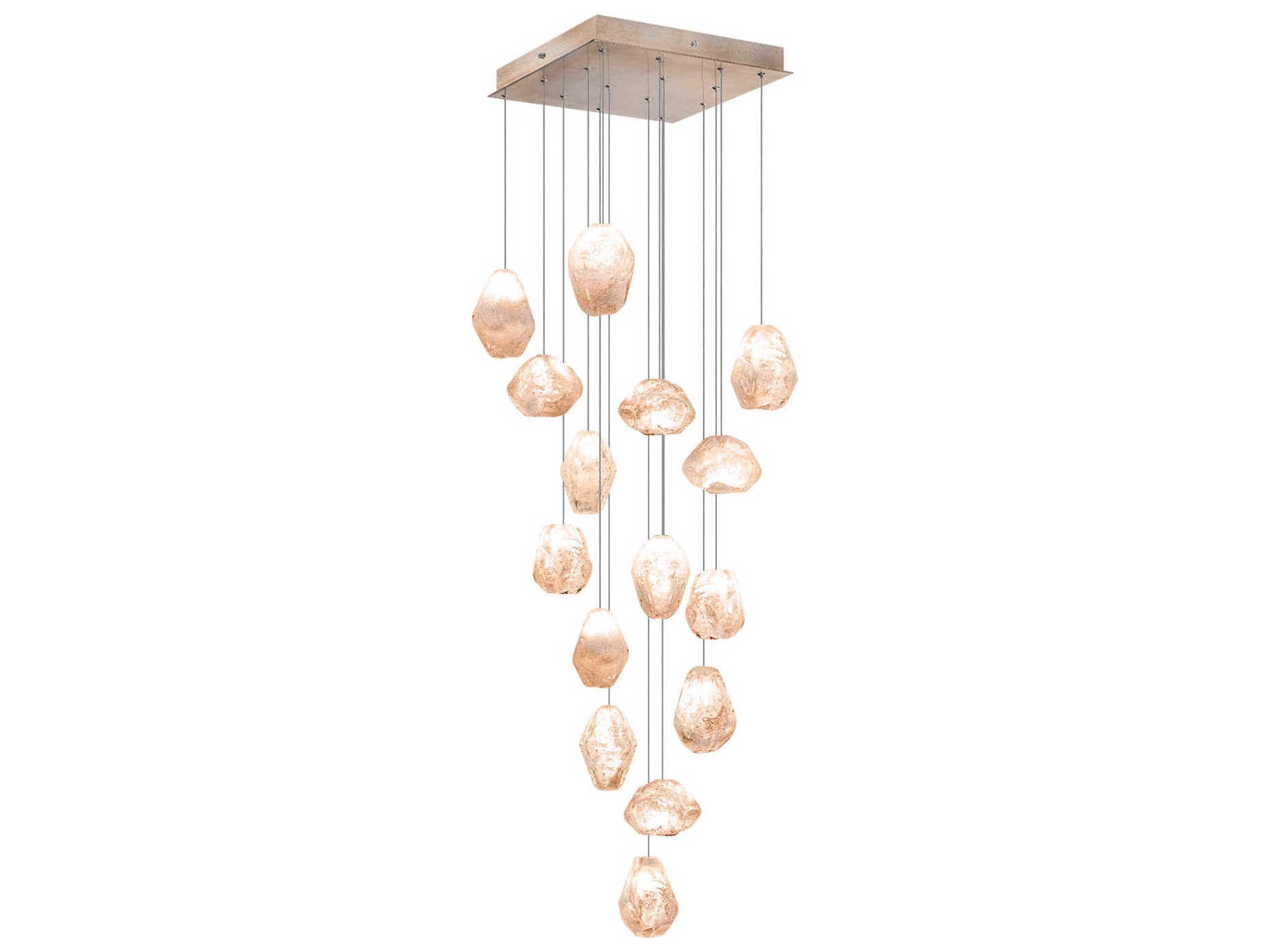 Natural Inspirations 15-Light Gold Glass LED Pendant