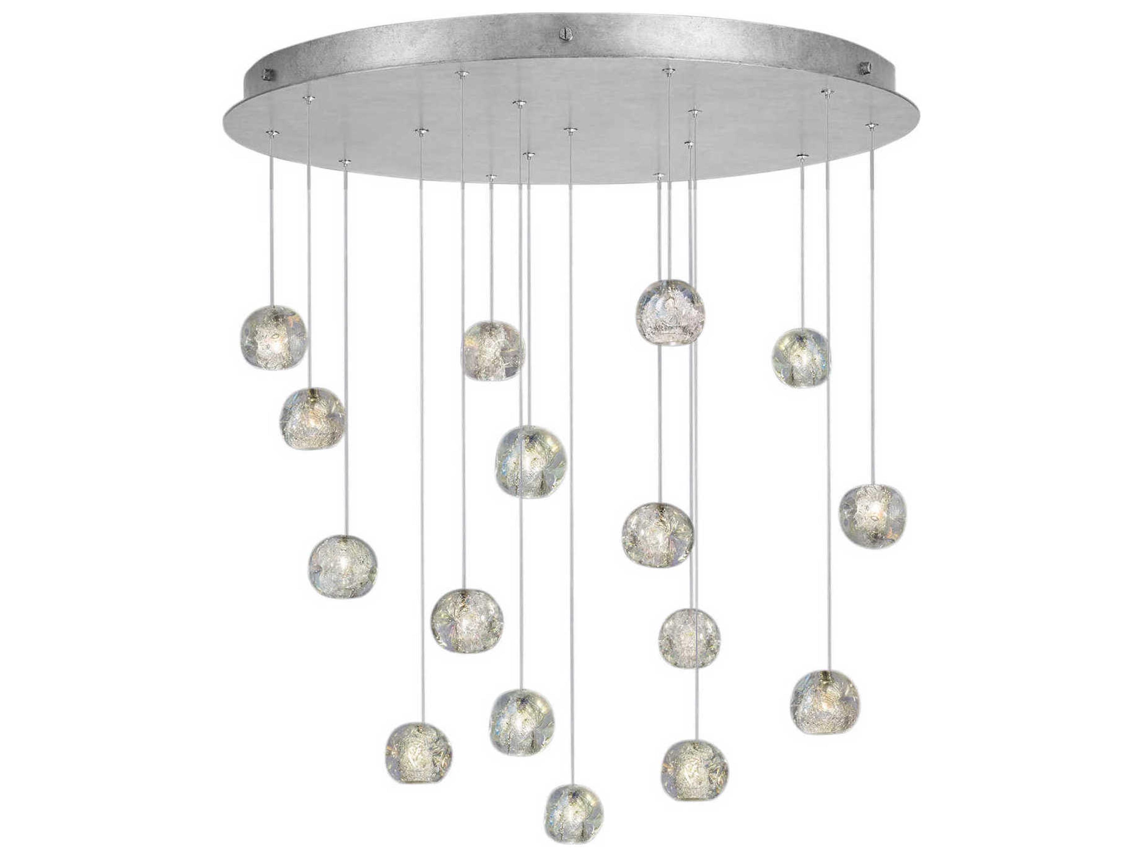 Natural Inspirations 16-Light Silver Glass LED Pendant