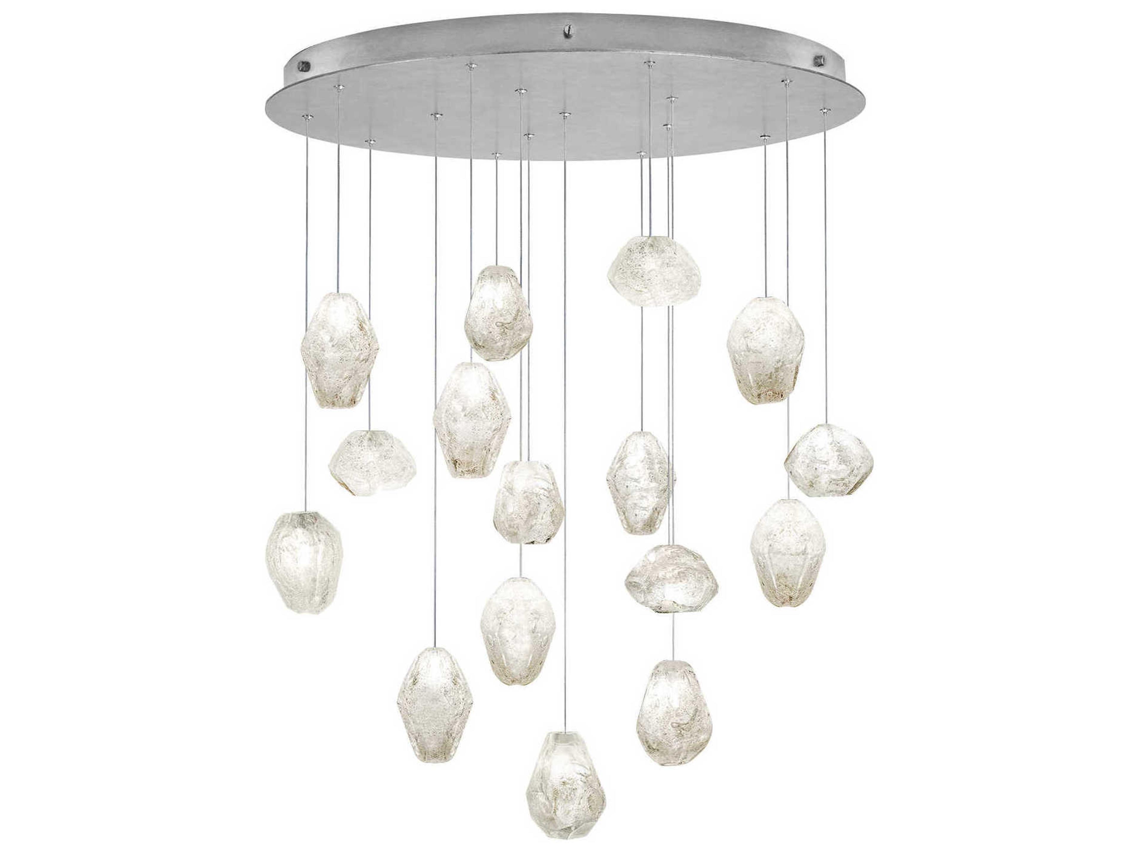 Natural Inspirations 16-Light Silver Glass LED Pendant