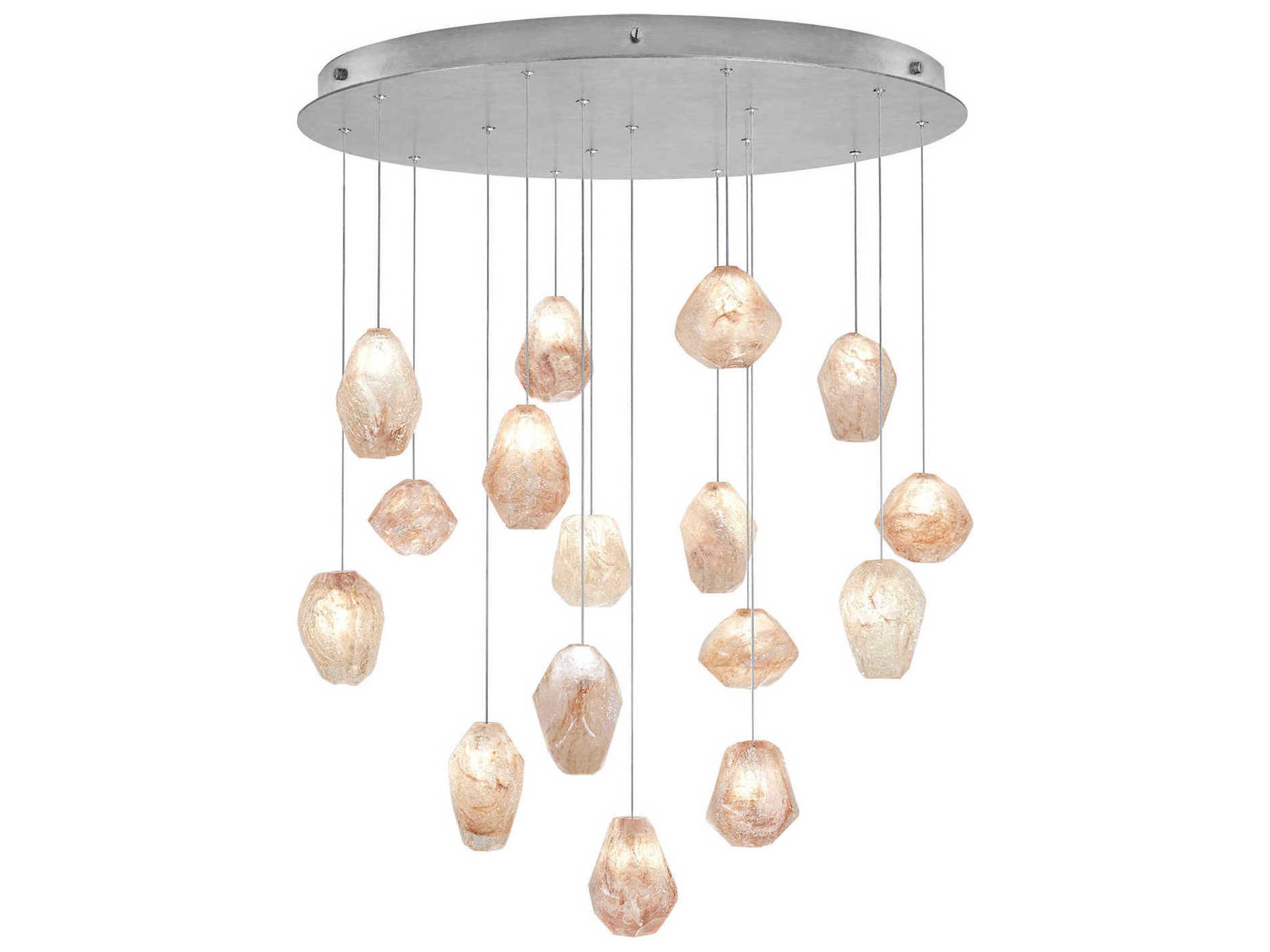 Natural Inspirations 16-Light Silver Glass LED Pendant