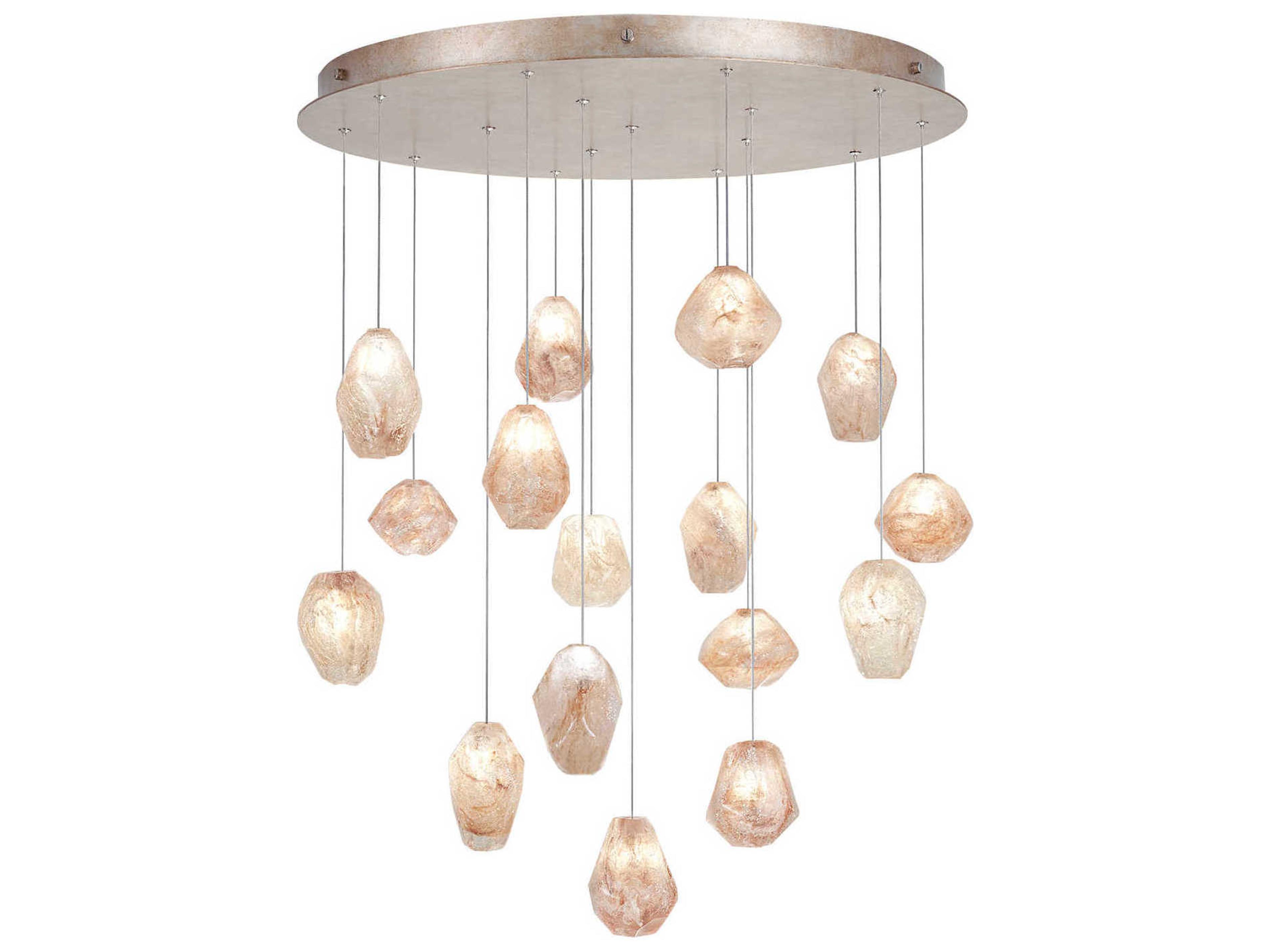 Natural Inspirations 16-Light Gold Glass LED Pendant