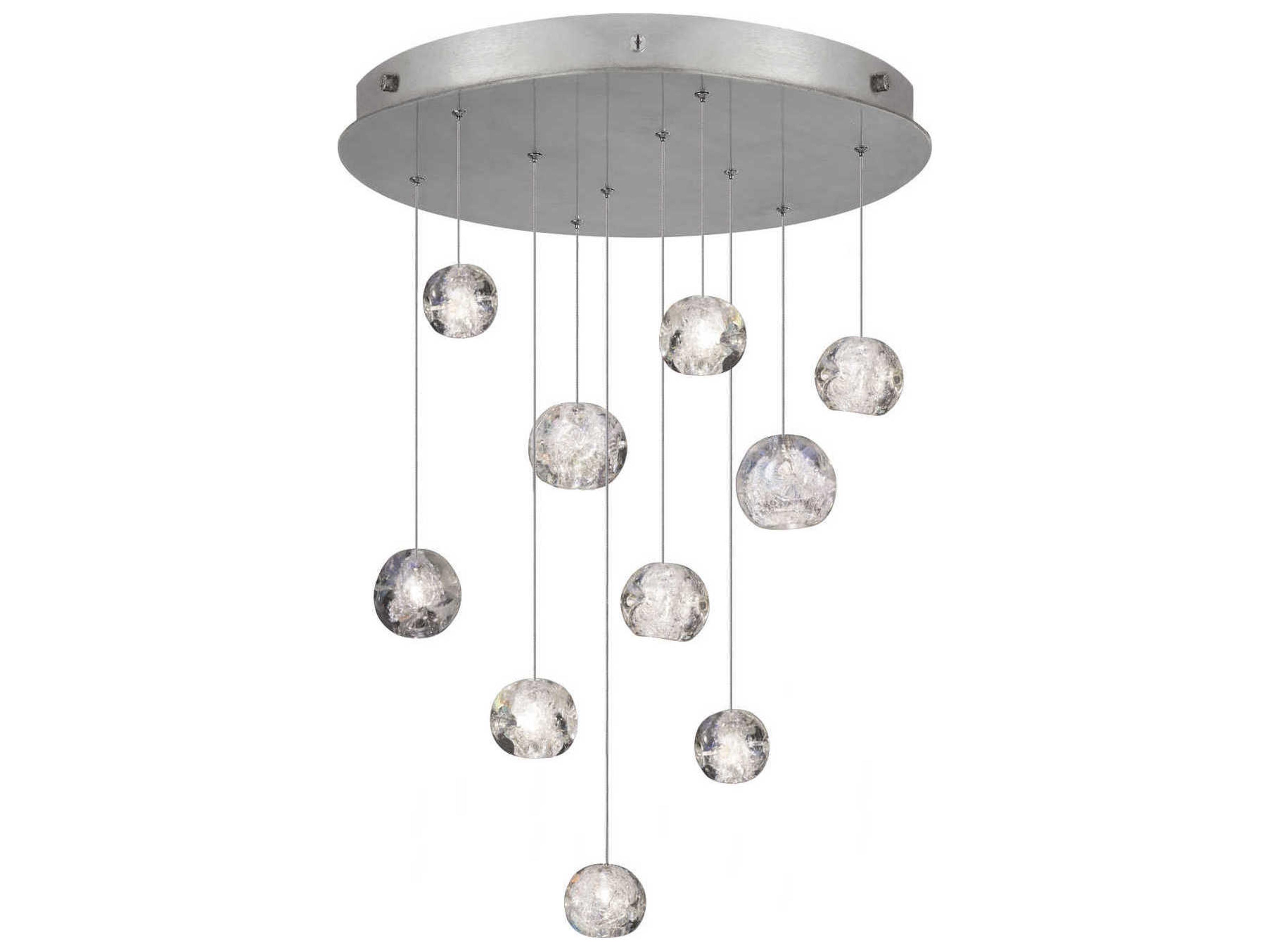 Natural Inspirations 10-Light Silver Glass LED Pendant