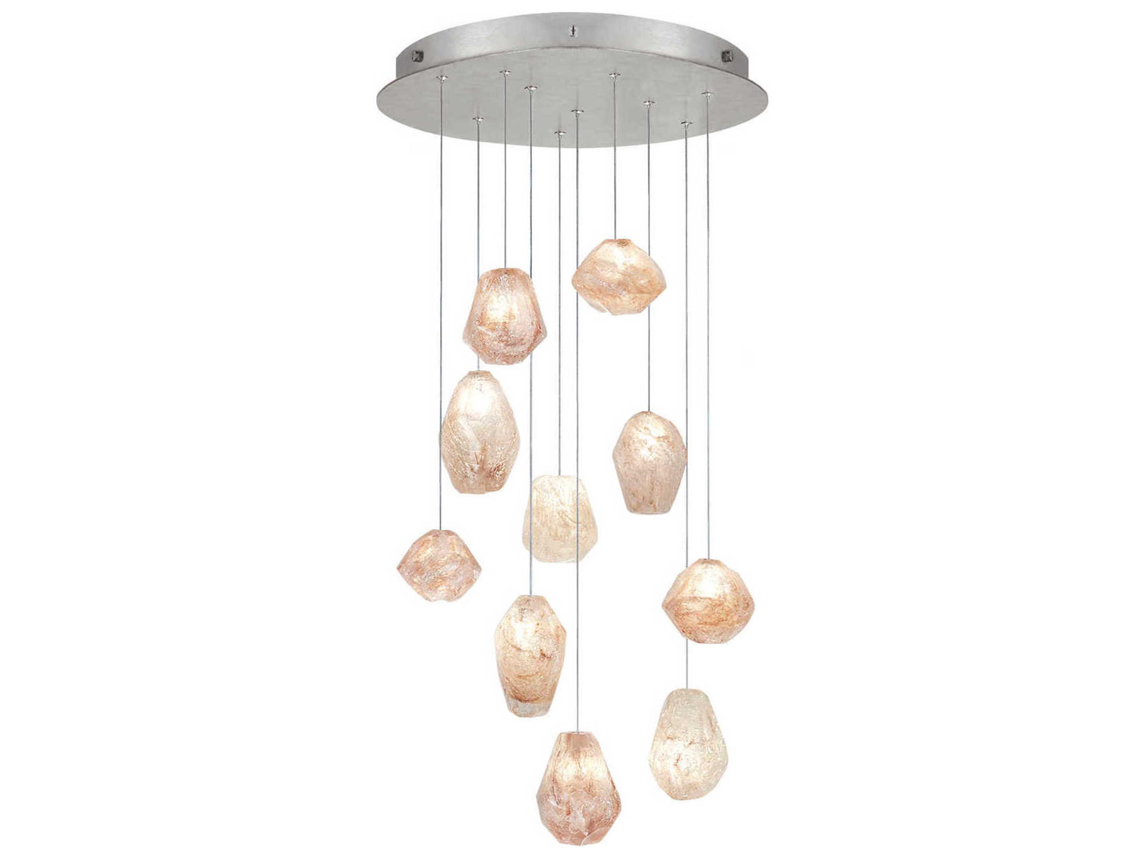 Natural Inspirations 10-Light Silver Glass LED Pendant
