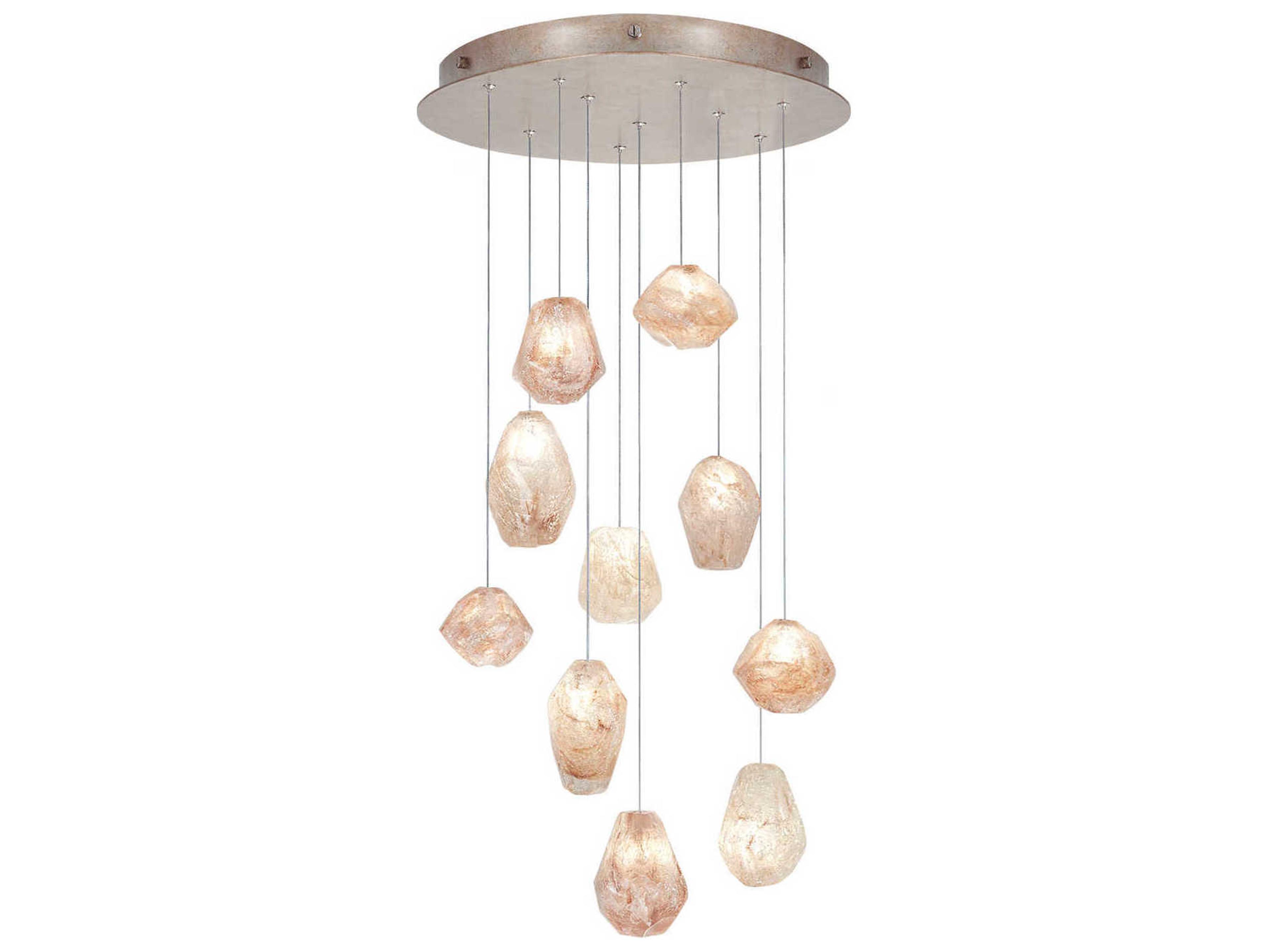 Natural Inspirations 10-Light Gold Glass LED Pendant
