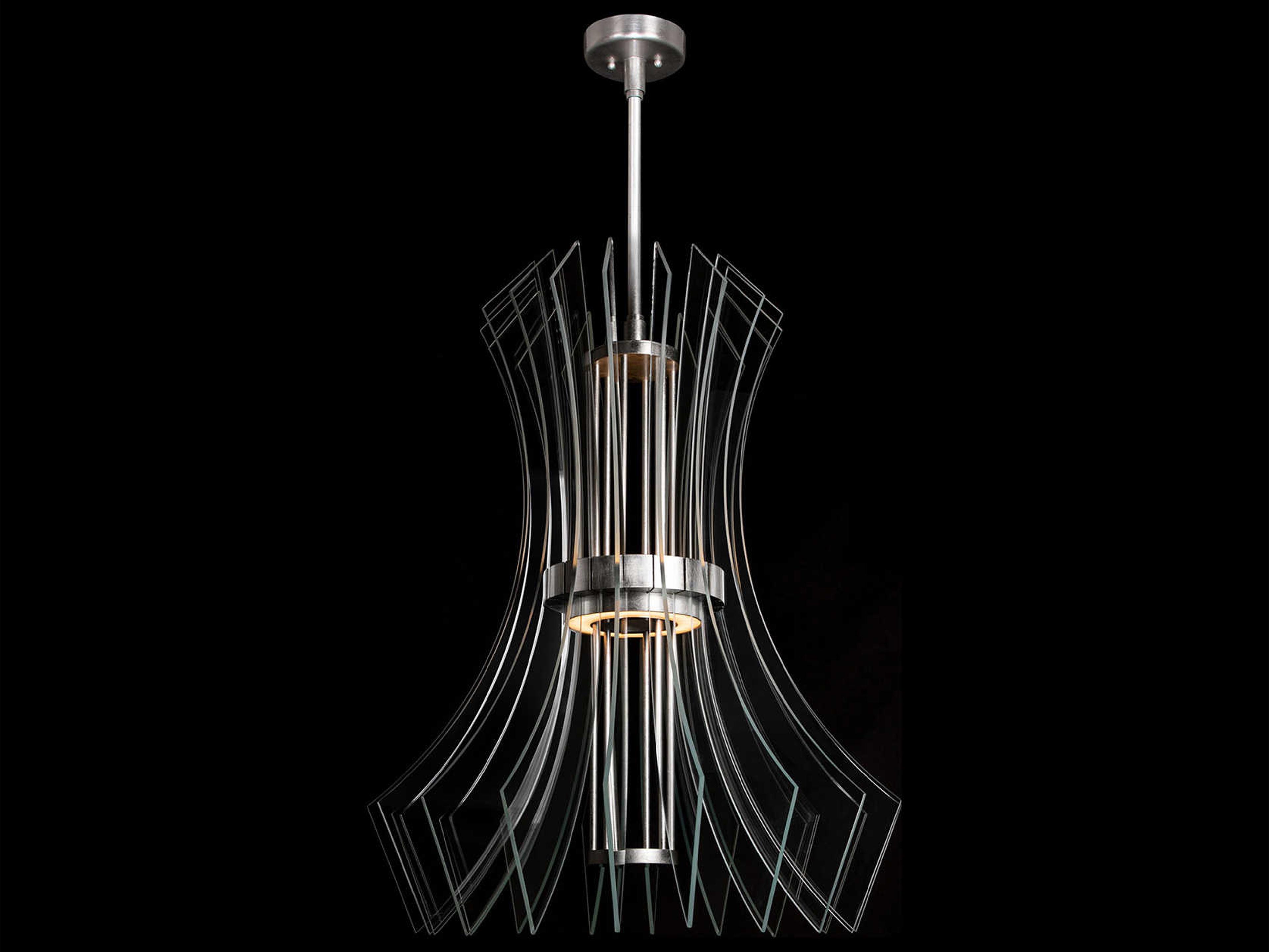 Newton 3-Light Silver Crystal LED Round Pendant