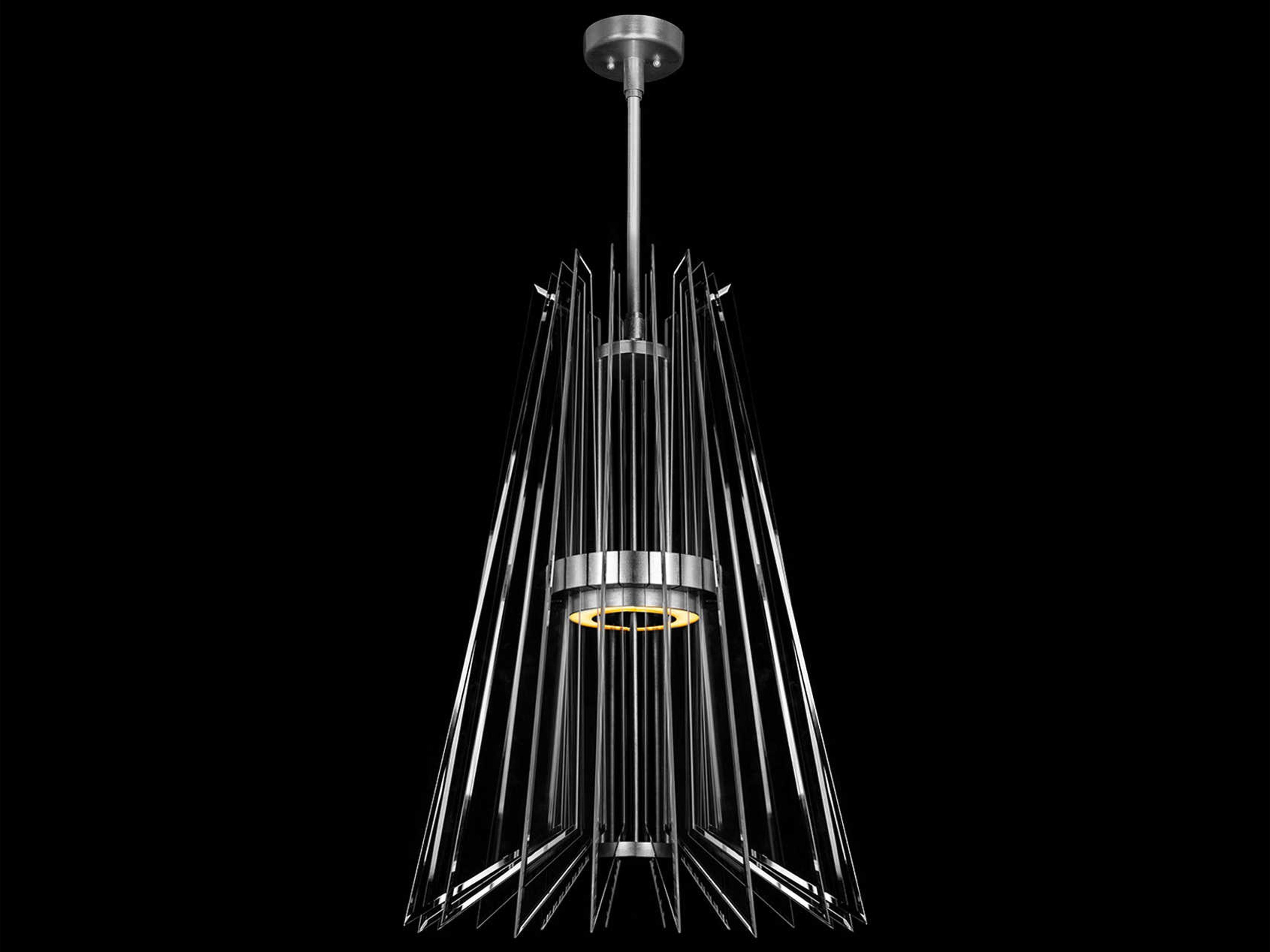 Fine Art Handcrafted Lighting Newton 3-Light Silver Crystal LED Round Pendant