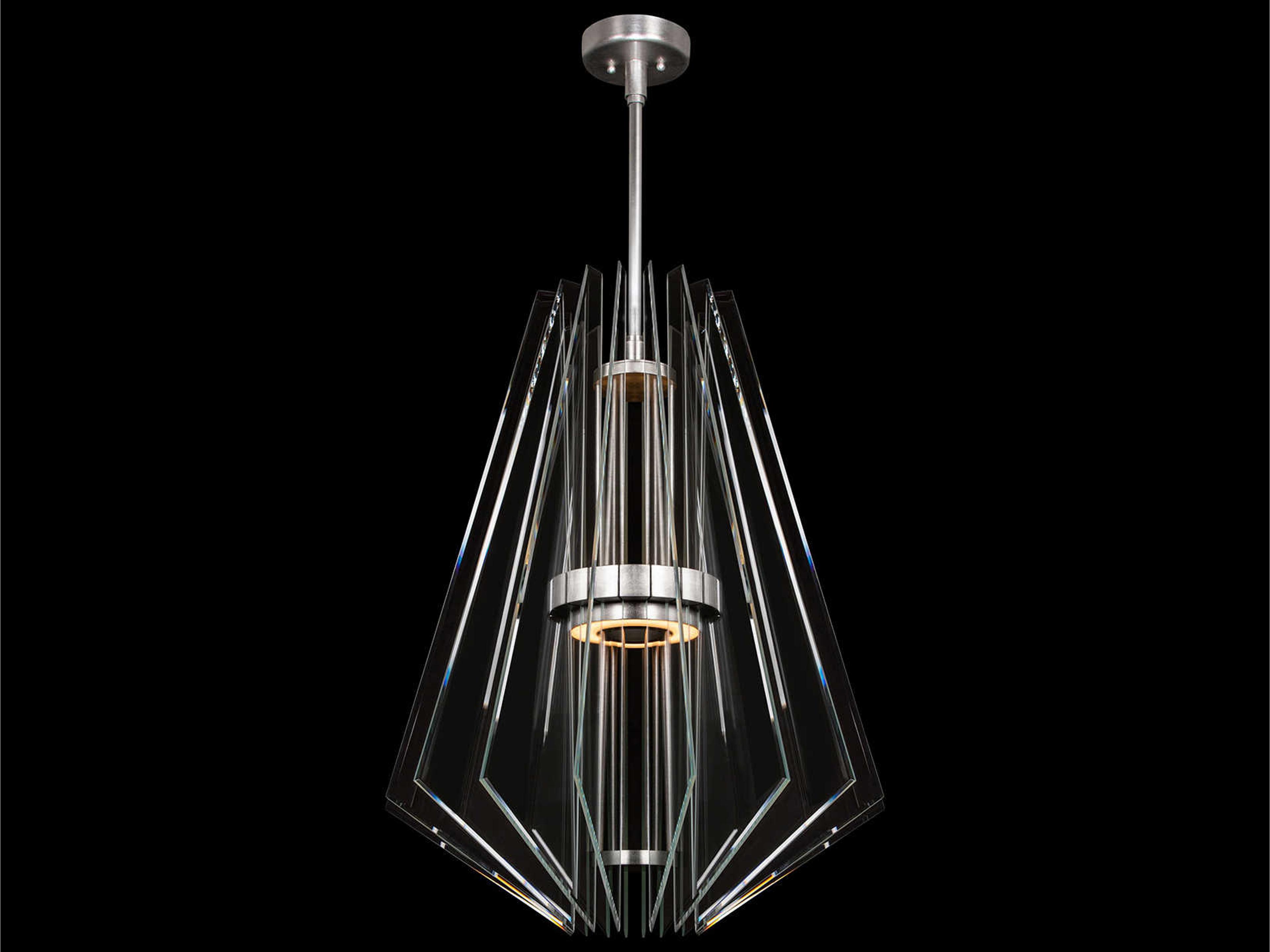 Newton 3-Light Silver Crystal LED Round Pendant