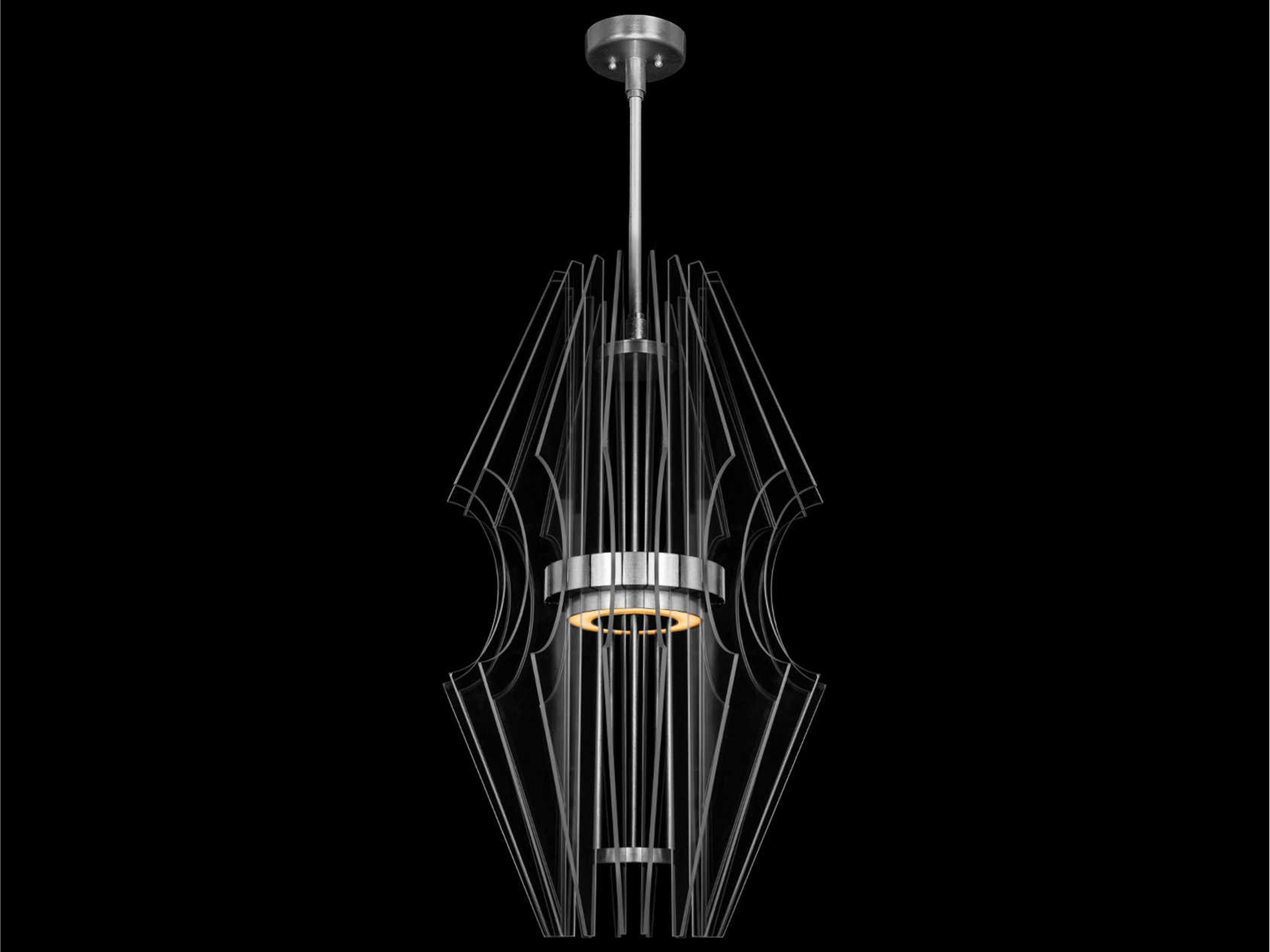 Newton 3-Light Silver Crystal LED Round Pendant