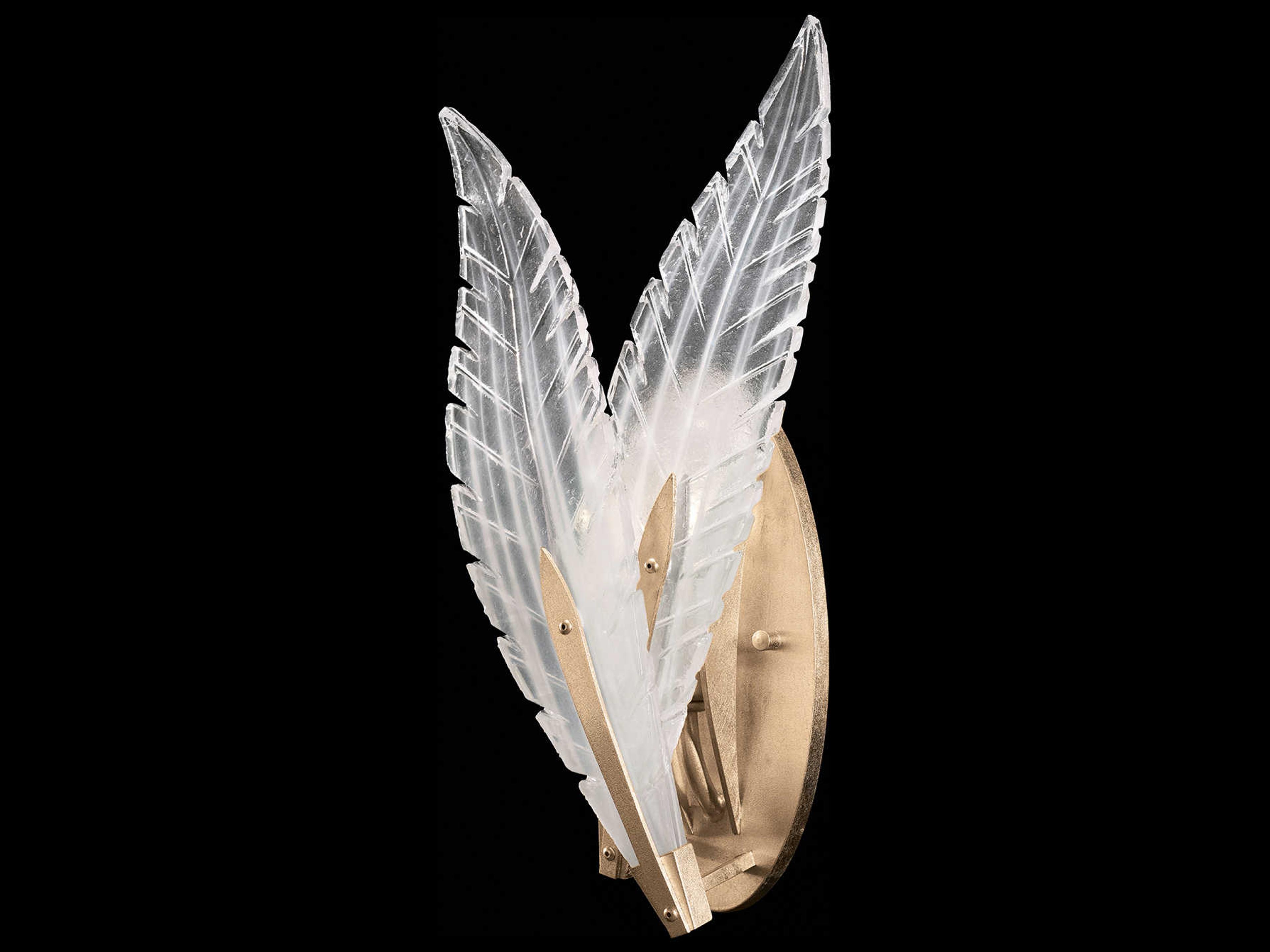 Plume 1-Light Gold Crystal Glass Wall Sconce